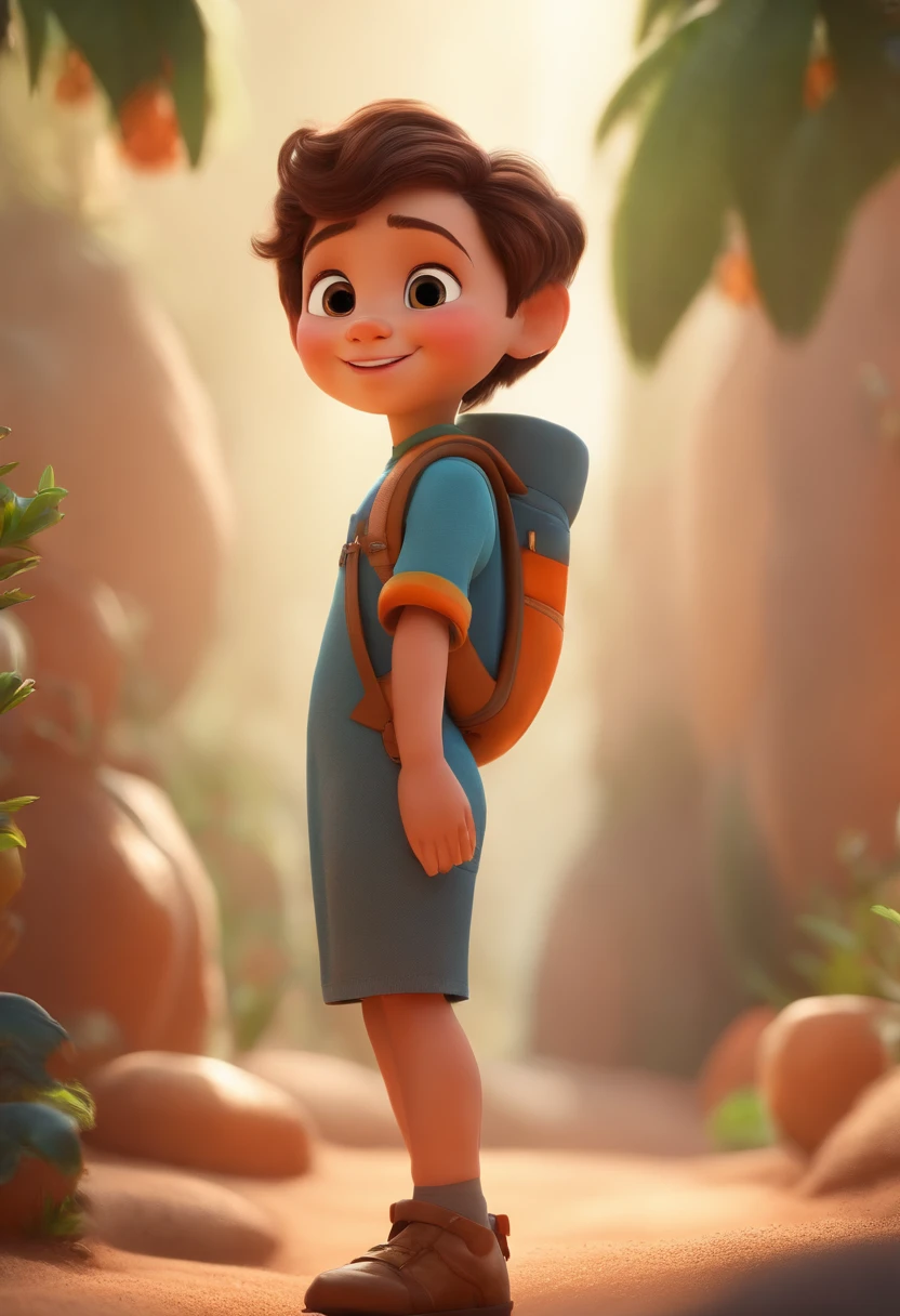 a happy cute  standing short hair, vestindo uma fantasia espacial, , fundo branco, barnet, Tom, Estilo Pixar, ....3d, desenhos animados, rosto detalhado, asymmetrical 16k