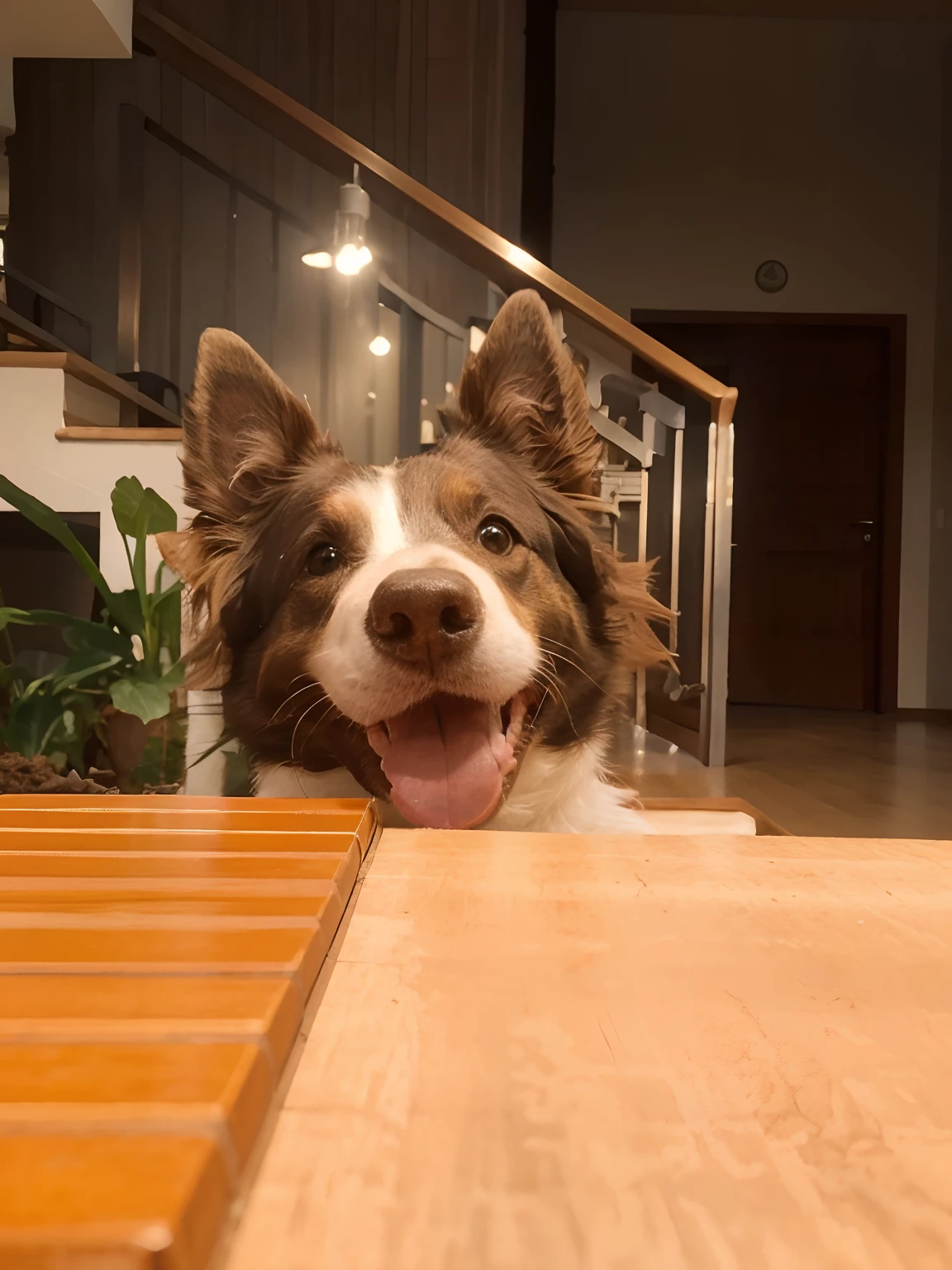 Border collie marrom muito feliz