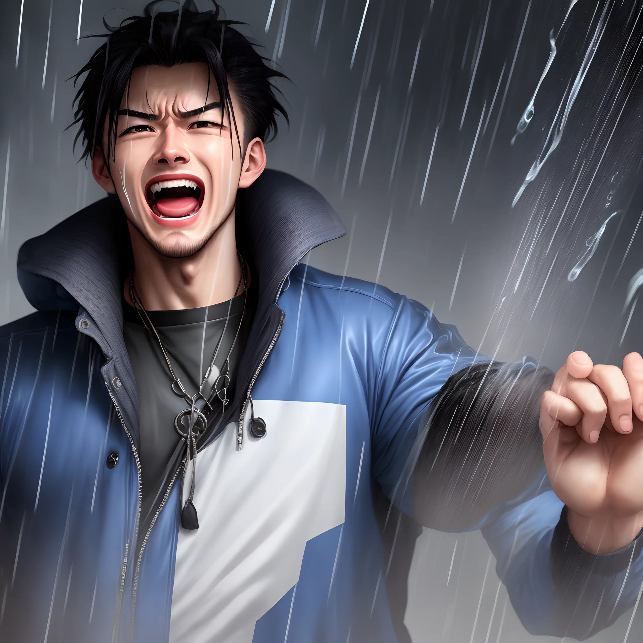 icon rain handsome cool screaming