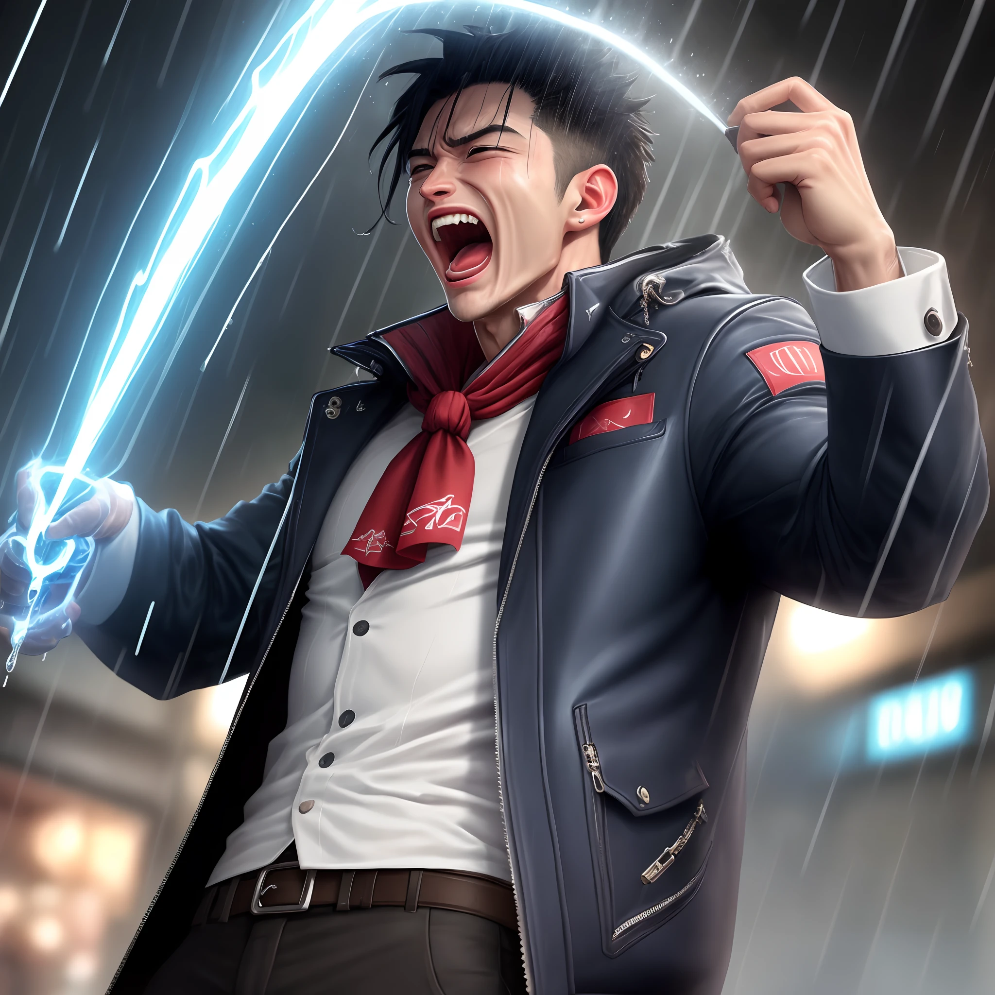icon rain handsome cool screaming
