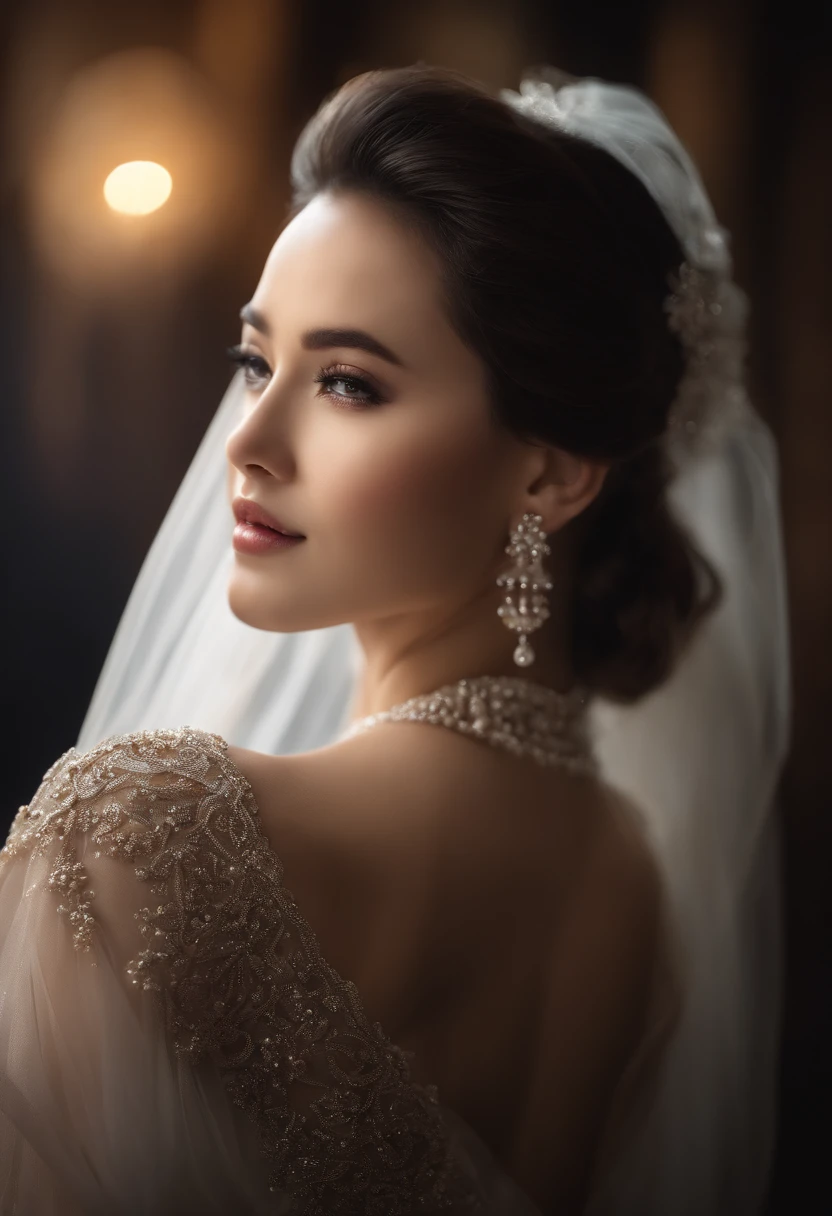 best quality, master part, Altas, 1girl,China vestido de noiva,ornamento de cabelo,colar, jewelries,beautiful face,sobre_corpo, Efeito Tyndall,fotorrealista, Dark Studio, Rim lighting, dual-tone lighting,(pele altamente detalhada:1.2), 8k UHD, DSLR, soft lighting, alta qualidade, Volumetric lighting, candid, fotografia, high resolution, 4k, 8k, Bokeh