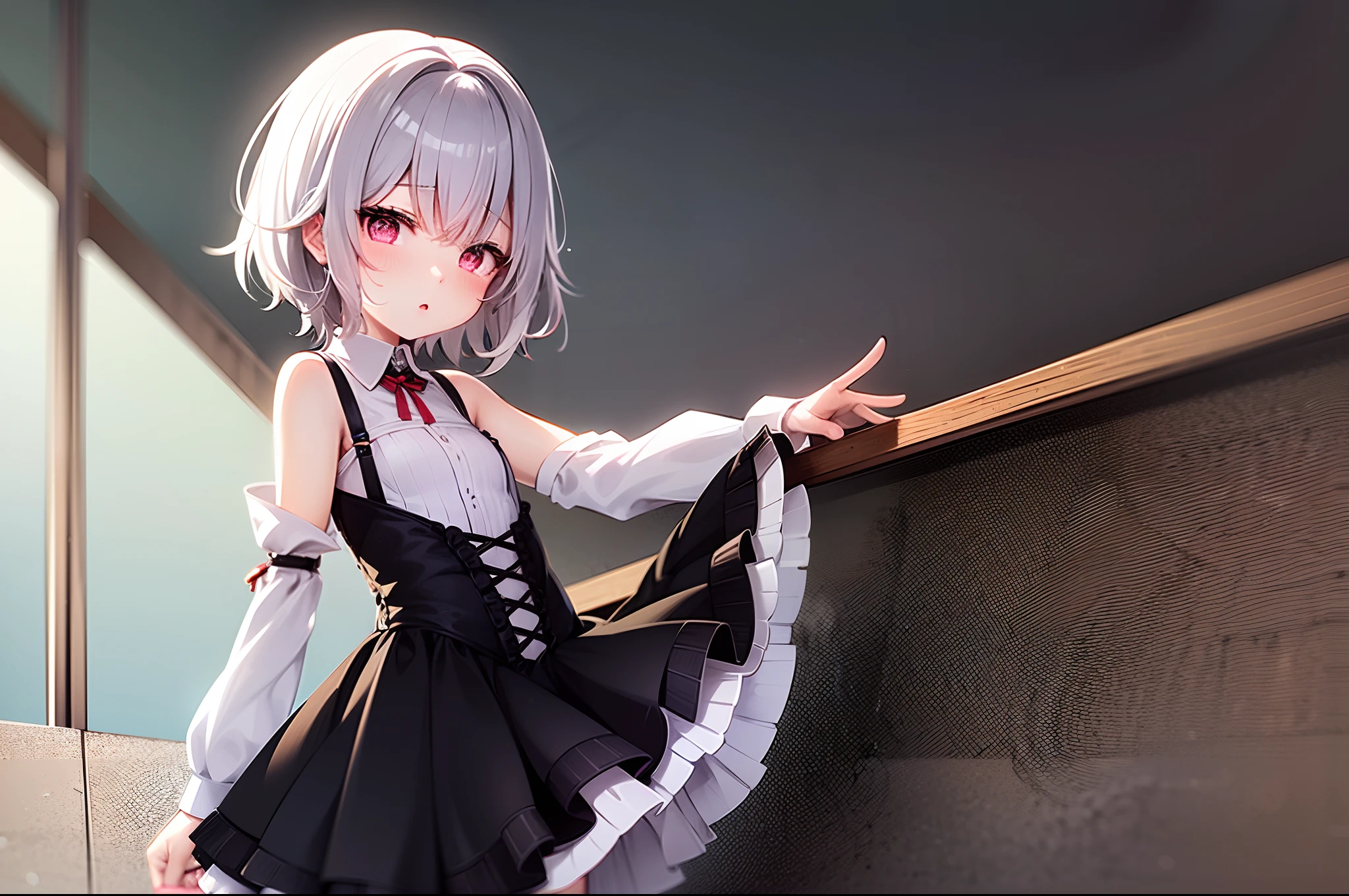 Anime - Style images of women in dresses, an anime drawing by Shitao, pixiv, Fantasy Art, anime goddess, Cute anime waifu in a nice dress, white haired god, guweiz on pixiv artstation, guweiz on artstation pixiv, from girls frontline, Seductive Anime Girl, **** in dress　tiny chest　short-haired　red eyes　white  hair　stylish　Raw feet　Muchimuchi thighs　Flip the skirt　You can see inside the skirt　Stylish Panties　lonely　Do-up　Screen full　soio　single　A sexy　Girl in a passionate red dress　Healthy　Princess　hime　princess　knee high socks　maid clothes　maid dress　a miniskirt　Underless