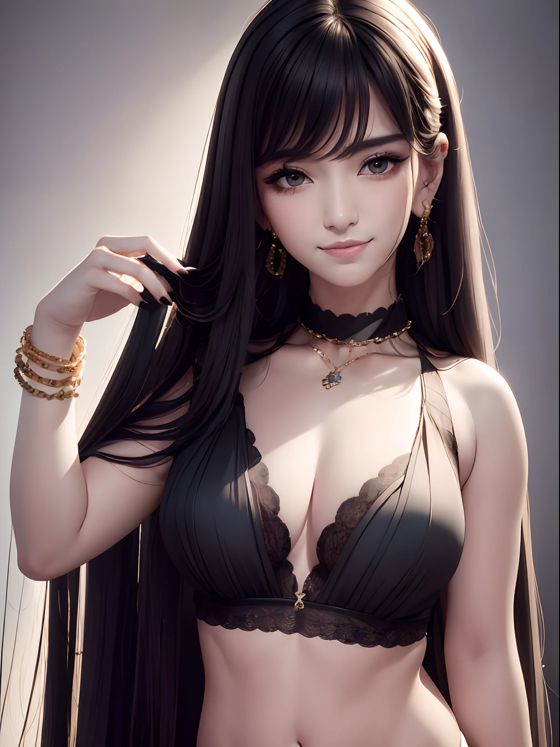 masterpiece,best quality,ultra-detailed,8K,detailed light,detailed shadow,RAW, (detailed skin),(realistic:1.2),
1girl,face,
pilyeon, black nails, jewelry, Long hair, looking at viewer, choker, necklace,piercing, white background, heart, closed mouth, grey eyes, nail polish, simple background, black hair, ear piercing, black choker, smile, eyelashes, lips, hand on own cheek, bangs, bracelet, beads, gem, earrings, fingernails