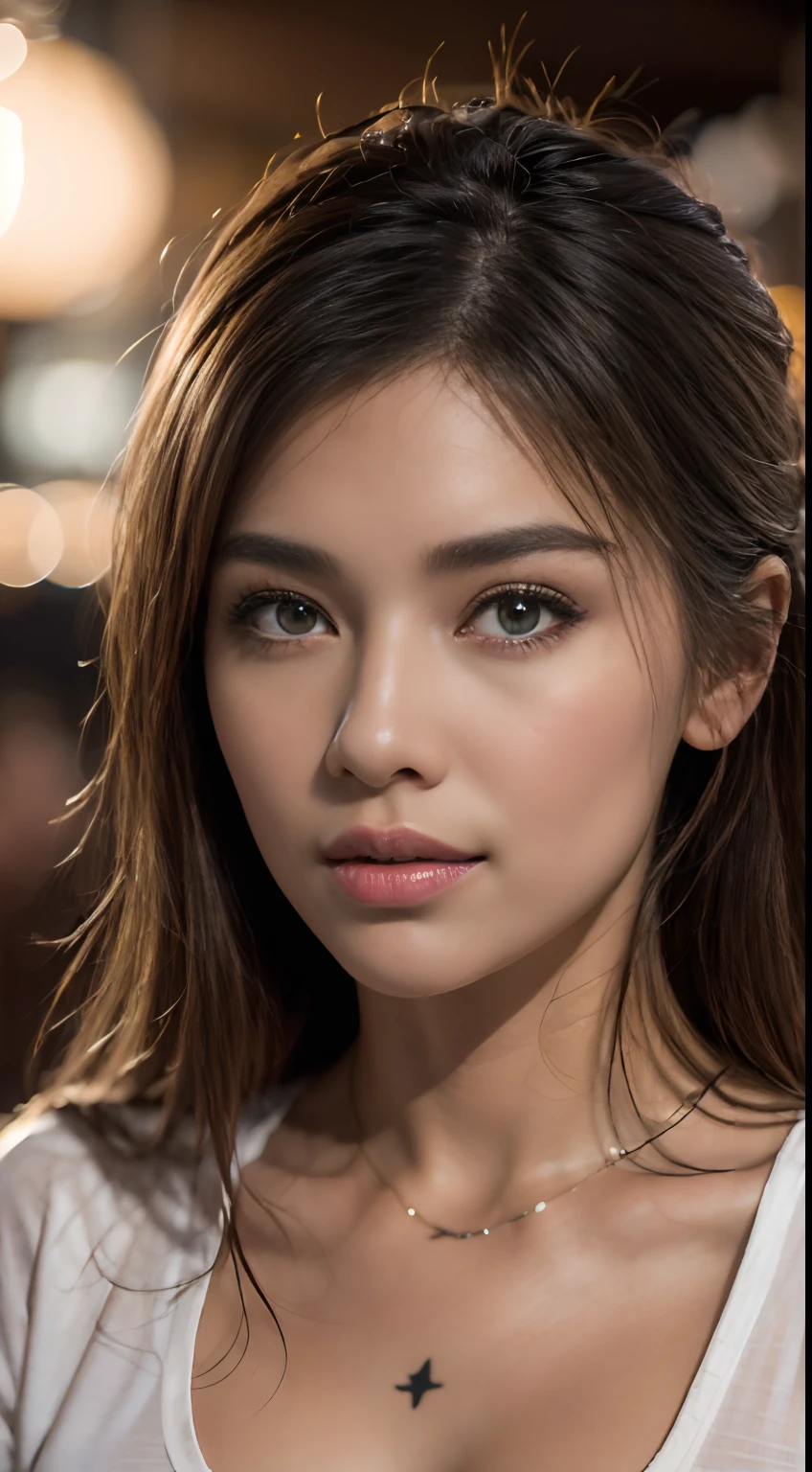 Nude , Porn, (Close-up of the painting style，Ultra HD 8K，Masterpiece grade CG wallpaper)，Cinematic lighting，cute girly，Delicate and beautiful face，Dreamy pupil , round waist,javanese hijabi,Bust, magical, church