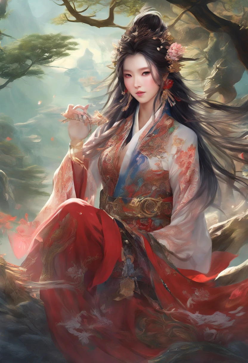 (((Masterpiece))), (((Best quality: 1.4))), ((Super detail: 1.4)) , gentleman, Oriental costumes,Wuxia,Ogre, , Ultra-detailed facial features, Expressive face, Detailed textures, Long hair, Tattoos, Natural skin shader, 超高分辨率