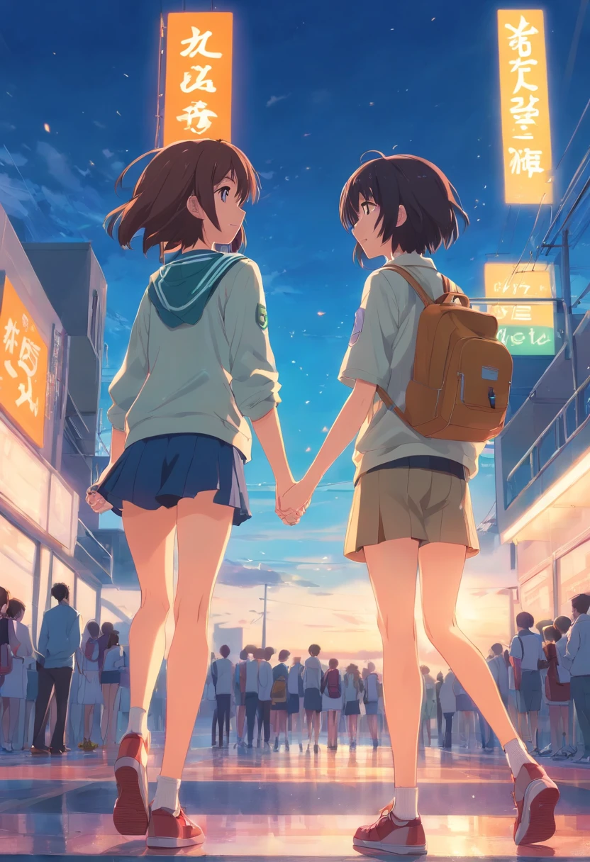 A couple of high school students who are both embarrassed