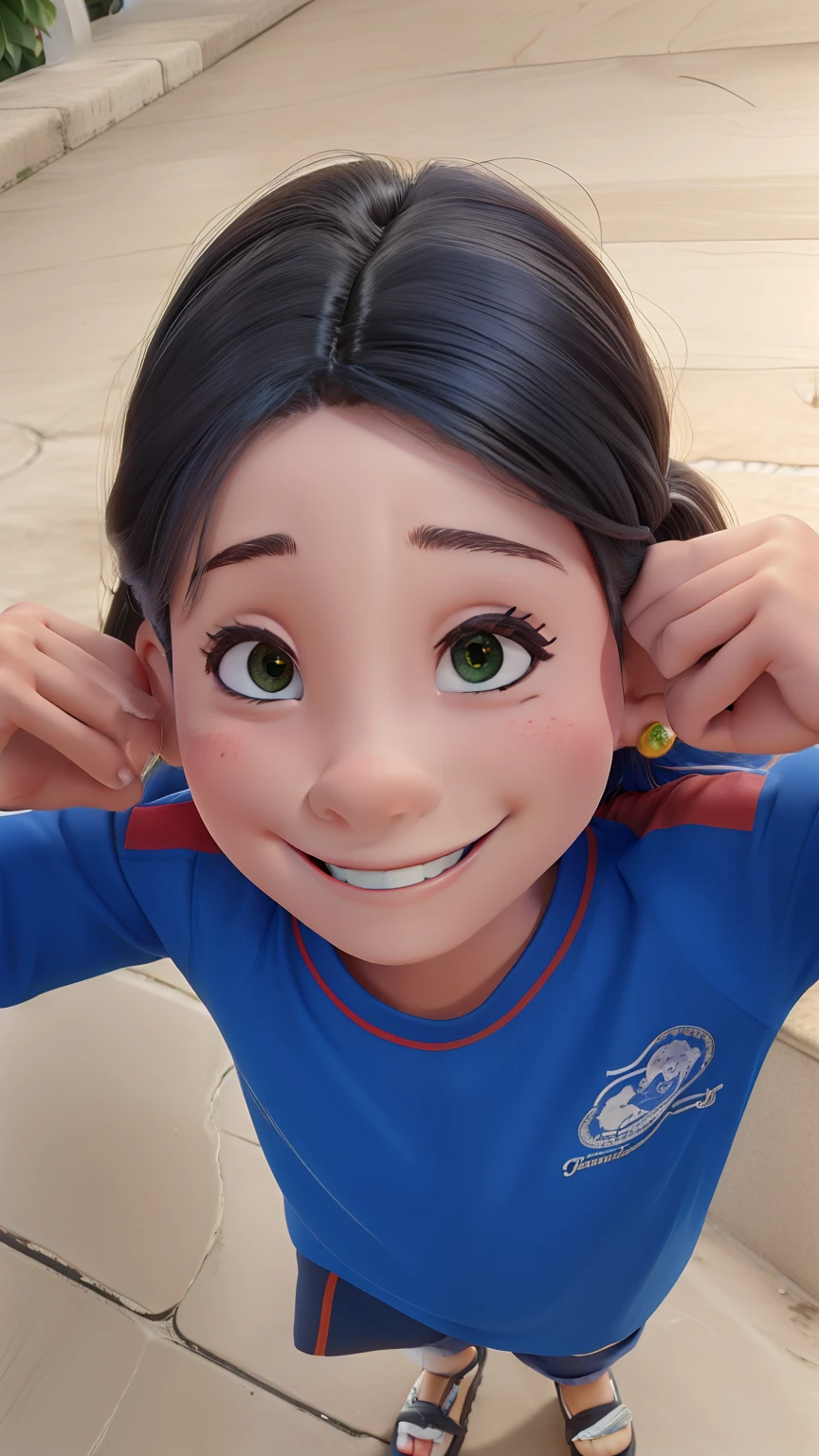 Cabelos pretos, um lindo sorriso