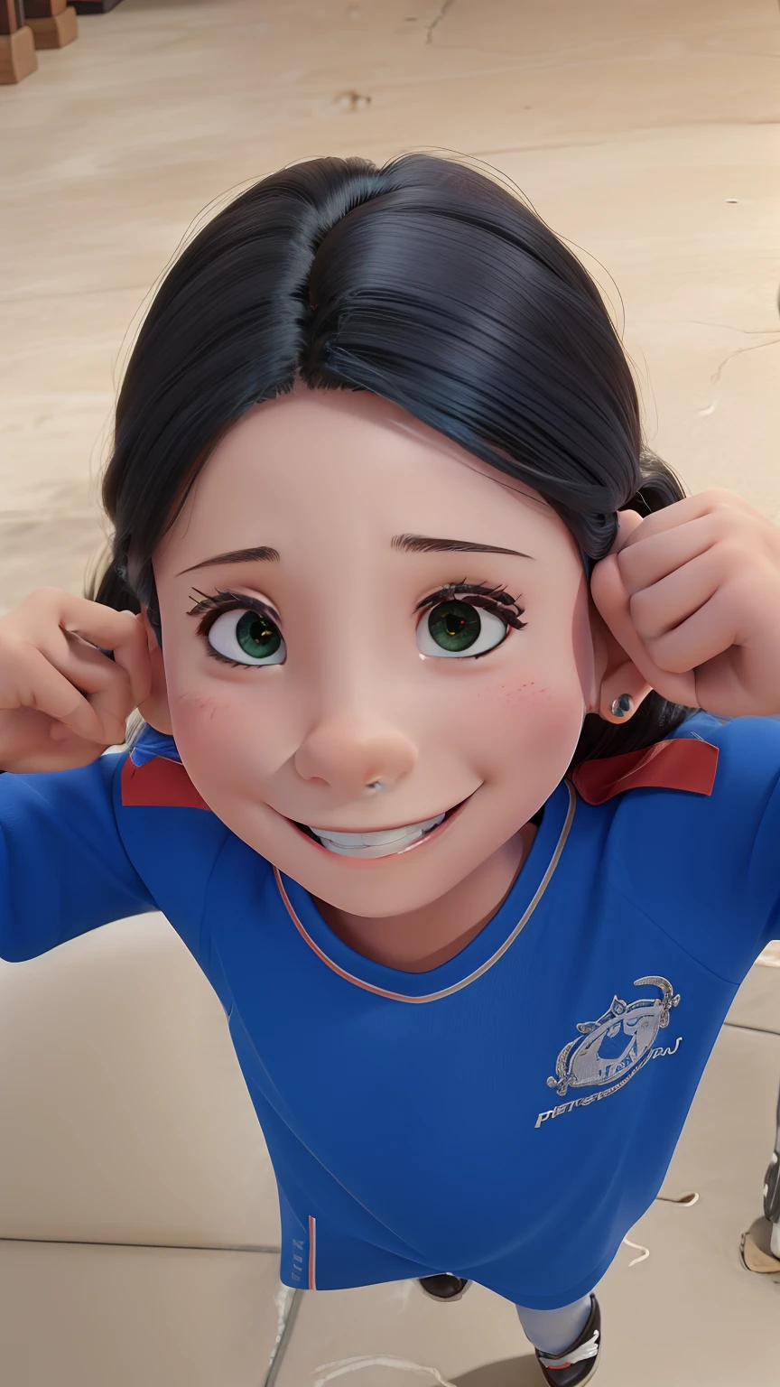 Cabelos pretos, um lindo sorriso