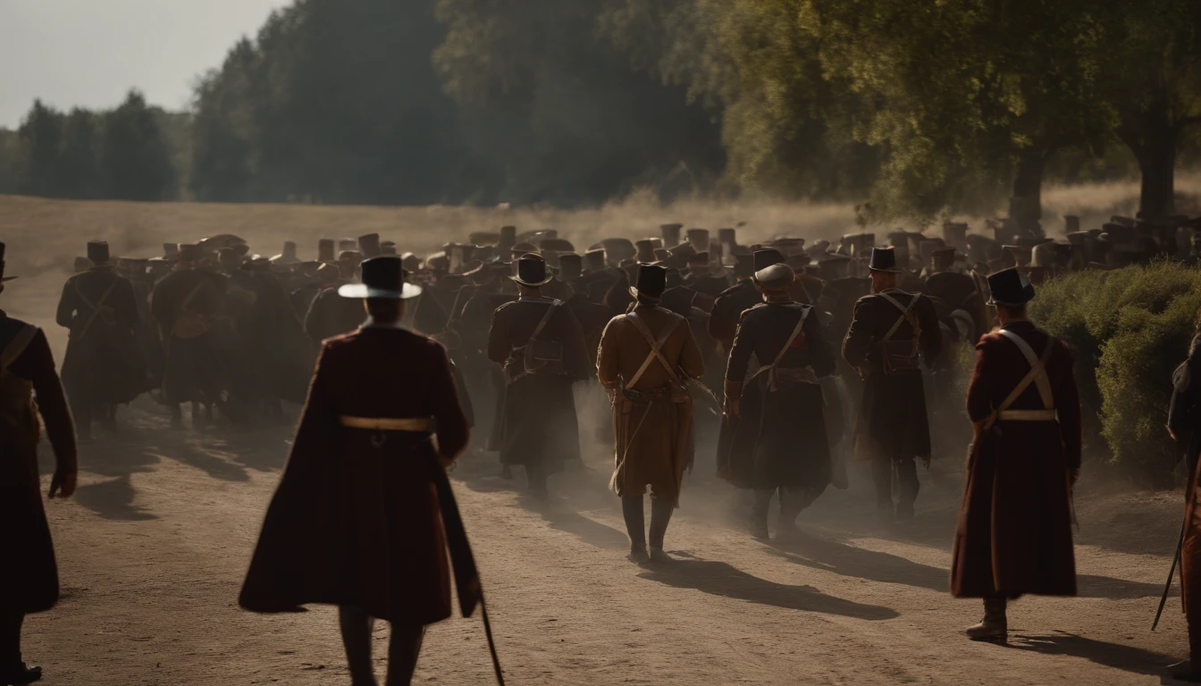 Scenes of the withdrawal of troops from Russia and Napoleon's exile