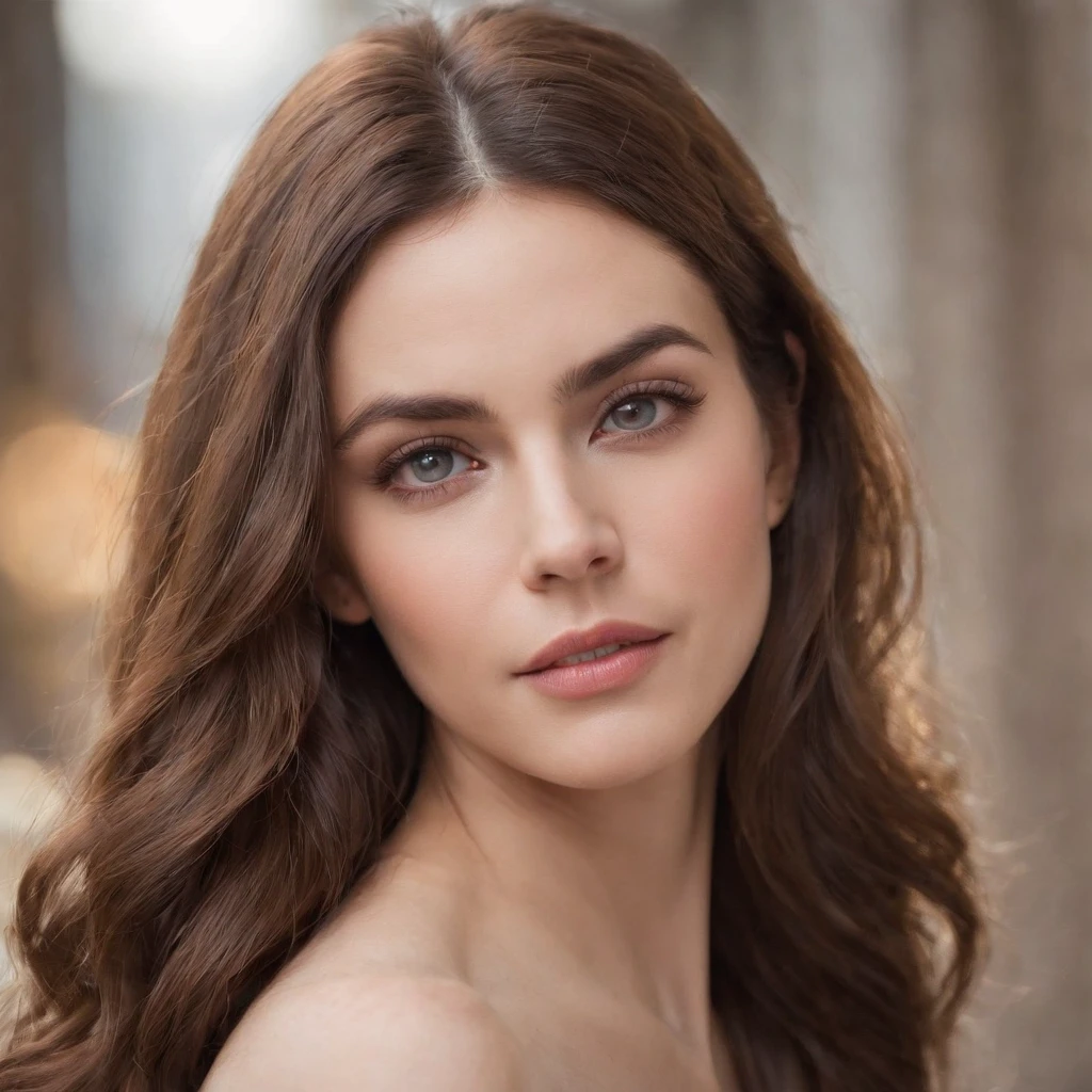 Generate a portrait of a woman with a vivid expression of profound emotion. Her eyes are wide and luminous, reflecting a moment of intense feeling. Her features are composed yet the subtle creases on her forehead and the slight parting of her lips suggest a powerful inner experience. The lighting should highlight the contours of her face, emphasizing the depth of her expression