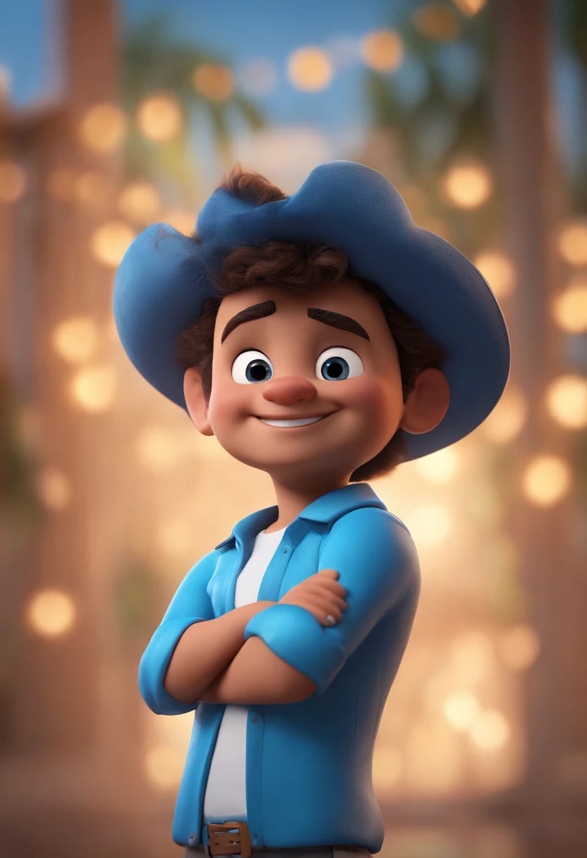 personagem dos desenhos animados de um homem com cabelo amarrado com um coque  uma camisa azul, animation character, Caractere estilizado, animation style rendering, 3D estilizado, Arnold Maya render, 3 d render stylized, toon render keyshot, Personagem 3D, Personagem 3D, 3d rendering stylized, 3 d character render, personagem de desenho animado, Personagem de close up, Pose de personagem,  (Estilo Pixar) (master part:1.2) (Bokeh) (best quality) (pele detalhada) (textura detalhada) (8k) (argila) (Cinematic lighting) (foco nítido