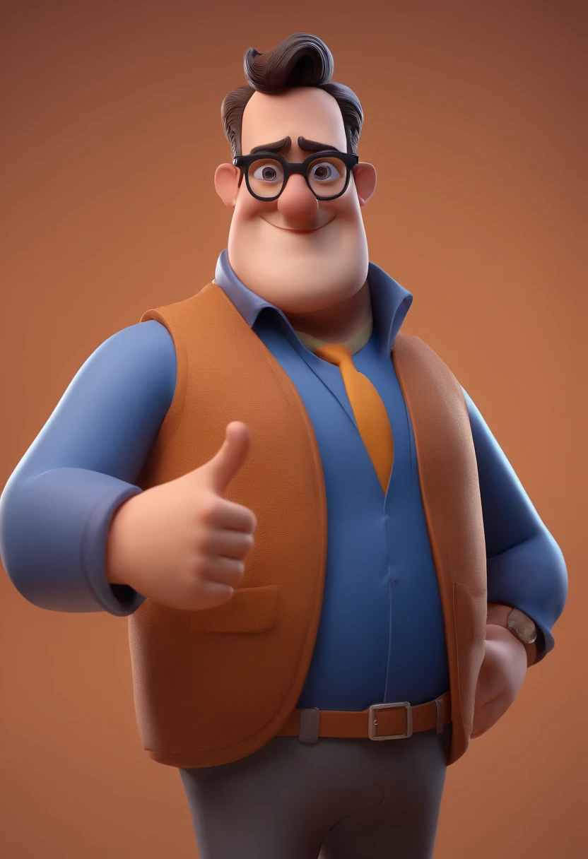 Cartoon character of a man with black glasses and a blue shirt, animation character, Caractere estilizado, animation style rendering, 3D estilizado, Arnold Maya render, 3 d render stylized, toon render keyshot, Personagem 3D, Personagem 3D, 3d rendering stylized, 3 d character render, personagem de desenho animado, Personagem de close up, Pose de personagem, (Estilo Pixar) (master part:1.2) (Bokeh) (best quality) (pele detalhada) (textura detalhada) (8k) (argila) (Cinematic lighting) (foco nítido