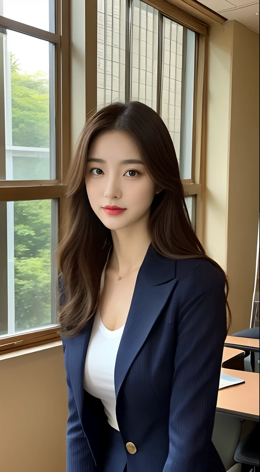 (top-quality、8K、32K、​masterpiece、nffsw:1.2)、Cute Japan pictures of married girls、A smile、beauitful face、(Slouched:1.3)、crouching down、(From  above:1.2)、(a closeup:1.4)、POV、large full breasts、(beautiful nipple slips:0.9)、Hotel room、the wind、shinny skin、blurry backround、(Front Focus)、(Dark: 1.6)、Hyperrealist female portrait by David Hockney and Alphonse Mucha、Fantasy Art、photoRealstic、Dynamic lighting、art  stations、poster for、Volume Lighting、extra detailed face、4 k、Award-winning、deep-shadows、lowkey、(formal clothes:1.4)、long、