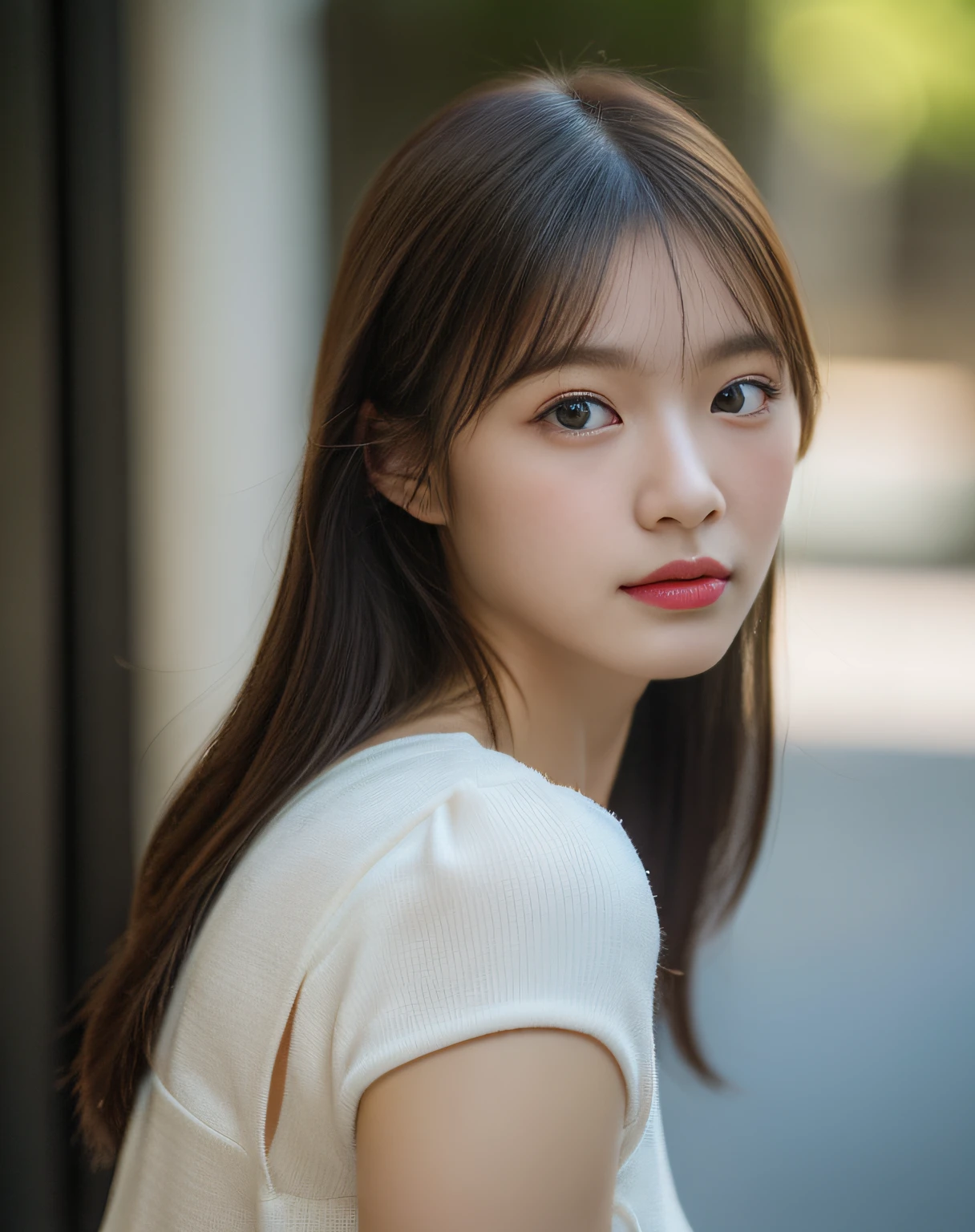 (8K、raw、proffesional、top-quality、​masterpiece:1.2)、(realisitic、Photorealsitic:1.37)、The ultra-detailliert、(portlate)、(Highest Detail Skin:1.2)、(Highest Detail Face:1.2)、cinematlic lighting、1girll、a miniskirt、Miniscott、From the knee up