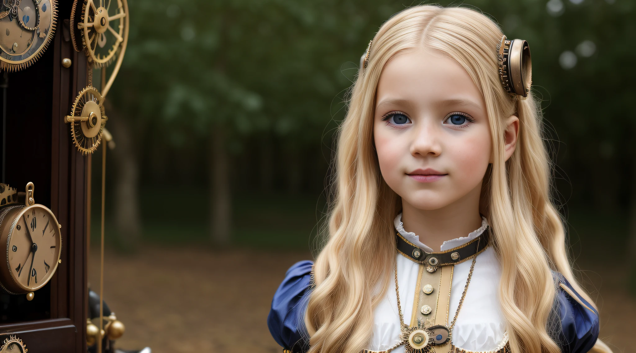 PORtRAIt , cHILD BLONDE LONG HAIR de chapéu , era vitoriana, ((steampunk)), cinematografia, trabalhado, elegante, meticuloso, magnifica, maximum details, extremely hyperaesthetic, intricadamente detalhado