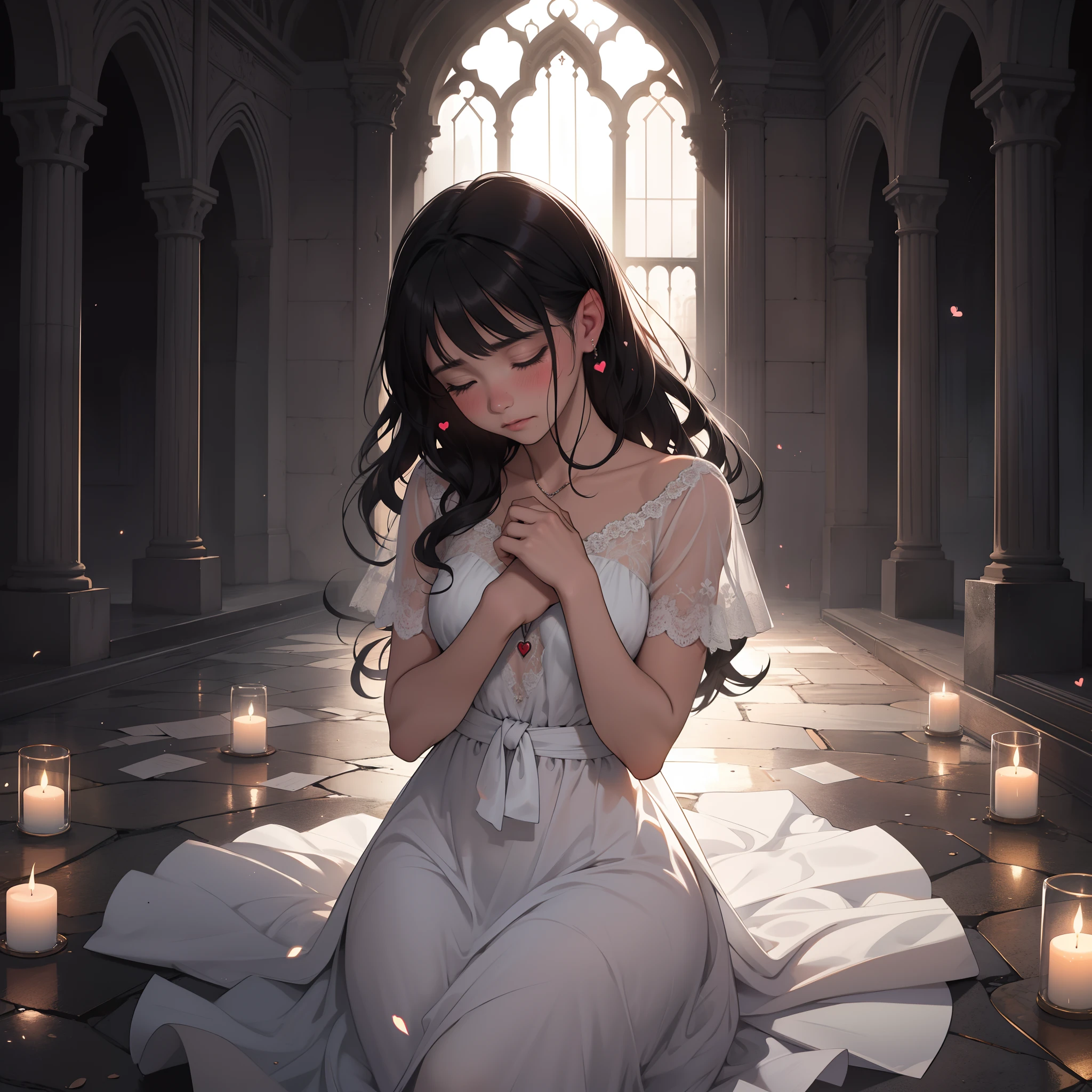 La mejor calidad,Ultra detallado,realista,Retratos,Dramatic lighting,Heart-shaped pendant,expresiones emocionales,Enfoque suave,colores vibrantes,Teary,melancholic environment,Tristeza,historia de amor,dimly lit room,gestos de llanto,angustia,emotional connection,anhelo,Dispair,soledad,Recuerdos desvanecidos,Esperanza,Romantic Setting,emociones apasionadas,ojos tristes,Symbolic Elements,Amor no correspondido,Torn Photographs,Amor perdido,Reflejo en el espejo,Arte vectorial,Obra maestra,angustia,tragically beautiful,Vulnerabilidad emocional,Heartache,Momentos conmovedores,Momentos de ternura,Internal turmoil,soledad,luto,Recuerdos que se repiten,Recuerdos agridulces,Secretos susurrados