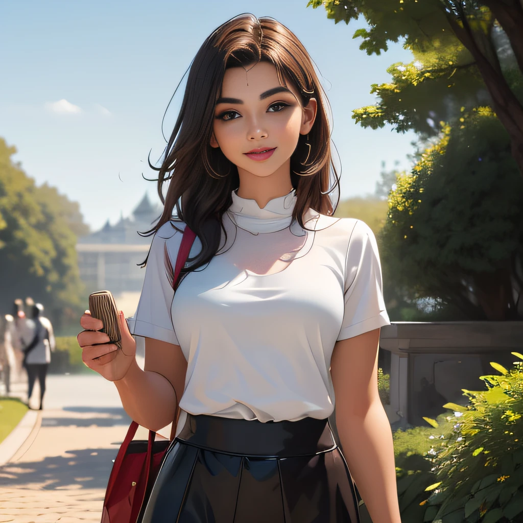 sfw, (Extremely detailed 8k wallpaper:2), (photo:2), (soigne Beautiful girl:2), (gives a lecture to friends:2), detailed (Face and eyes), (hyper realistic:1), (highly detailed:1), (epic realistic:1), rim light, (maximum details:1), cozy, (fullbody:1), (looking at viewer:2), (Woman's Attractive Qualities:2), (Attractive Woman:2), (Attractive:2), Smile, Intelligence, Empathy, Gracefulness, Sense of Style, Fitness, Grooming, Optimism, (Sensitivity:2), Sincerity, Romantic Gestures, Playfulness, Fashion Sense, (Sensuality:2), Charm, Modesty, Thoughtfulness, (Femininity:1), Flirtatiousness, Warmth, (Physical attractiveness:2), A beautiful smile, A love of life, strength and power, vulnerability, curiosity, wonder, love, (nature background:2), kawaii, waifu, Beautiful breasts, (attractive body:2), (Beautiful body:2), Beautiful pose, attractive pose, (spread legs:1.0), (Beautiful clothes:1), (classic clothes:2), (elegant clothes:2), (European clothes:2), detailed clothes, (skirt:1), (blouse:1), (provocative pose)