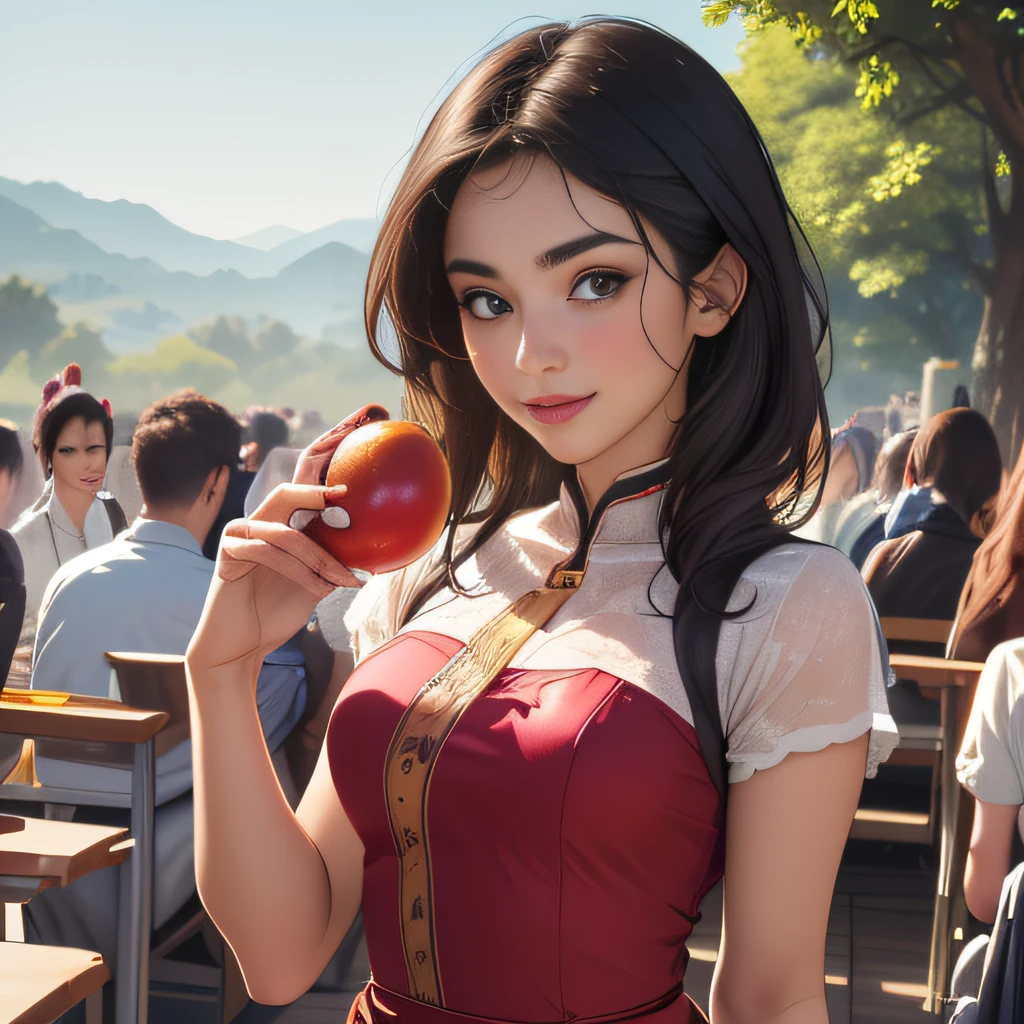 sfw, (Extremely detailed 8k wallpaper:2), (photo:2), (soigne Beautiful girl:2), (gives a lecture to friends:2), detailed (Face and eyes), (hyper realistic:1), (highly detailed:1), (epic realistic:1), rim light, (maximum details:1), cozy, (fullbody:1), (looking at viewer:2), (Woman's Attractive Qualities:2), (Attractive Woman:2), (Attractive:2), Smile, Intelligence, Empathy, Gracefulness, Sense of Style, Fitness, Grooming, Optimism, (Sensitivity:2), Sincerity, Romantic Gestures, Playfulness, Fashion Sense, (Sensuality:2), Charm, Modesty, Thoughtfulness, (Femininity:1), Flirtatiousness, Warmth, (Physical attractiveness:2), A beautiful smile, A love of life, strength and power, vulnerability, curiosity, wonder, love, (nature background:2), kawaii, waifu, Beautiful breasts, (attractive body:2), (Beautiful body:2), Beautiful pose, attractive pose, (spread legs:1.0), (Beautiful clothes:1), (classic clothes:2), (elegant clothes:2), (European clothes:2), detailed clothes, (skirt:1), (blouse:1)