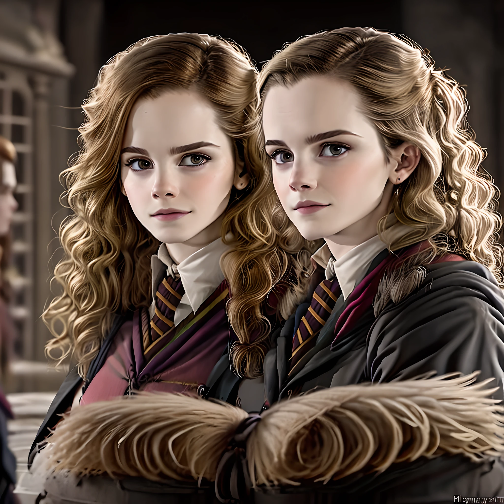 Full-length view (portrait of a emma Watson as Hermione Granger lifting skirt and showing off panties), (in a Hogwarts uniform intimate, detailed: 1.3), (panties: 1.3), (very detailed face: 1.4), (Hogwarts library on background: 1.2), (8k, uhd, DSLR, high quality, cinematic lighting, bokeh), (dramatic, award-winning photography, incredible masterpiece: 1.3)