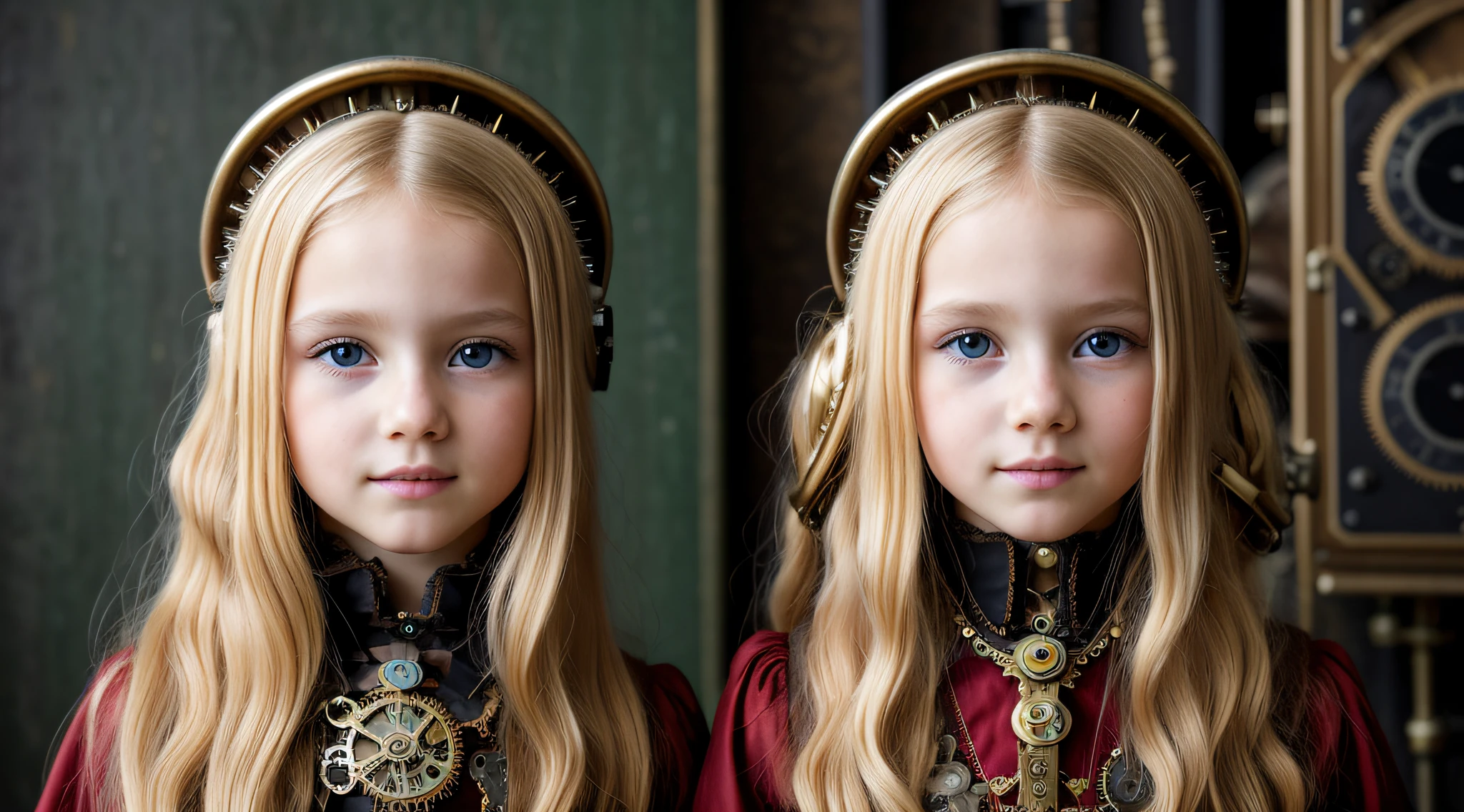 PORtRAIt , cHILD BLONDE LONG HAIR de chapéu , era vitoriana, ((steampunk)), cinematografia, trabalhado, elegante, meticuloso, magnifica, maximum details, extremely hyperaesthetic, intricadamente detalhado