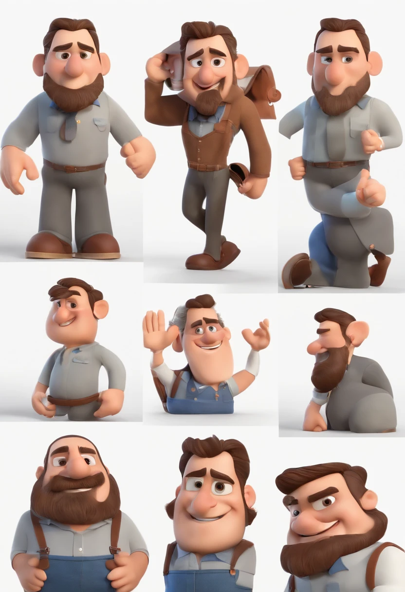 Personaje de dibujos animados de un hombre y un polo negro, cabello lacio, Bearded Animation Character, stylized character, Rendering animation styles, 3D estilizado, Arnold Maya render, 3D render estilizado, Toon renderizar keyshot, Personaje 3D, Personaje 3D, Renderizado 3D estilizado, Renderizado de 3 caracteres D, Personaje de dibujos animados, Personaje de primer plano, Pose del personaje, (estilo pixar) (Pieza maestra:1.2) (Bokeh) (La mejor calidad) (Piel detallada) (Textura detallada) (8k) (arcilla) (cinematic lighting) (foco nítido