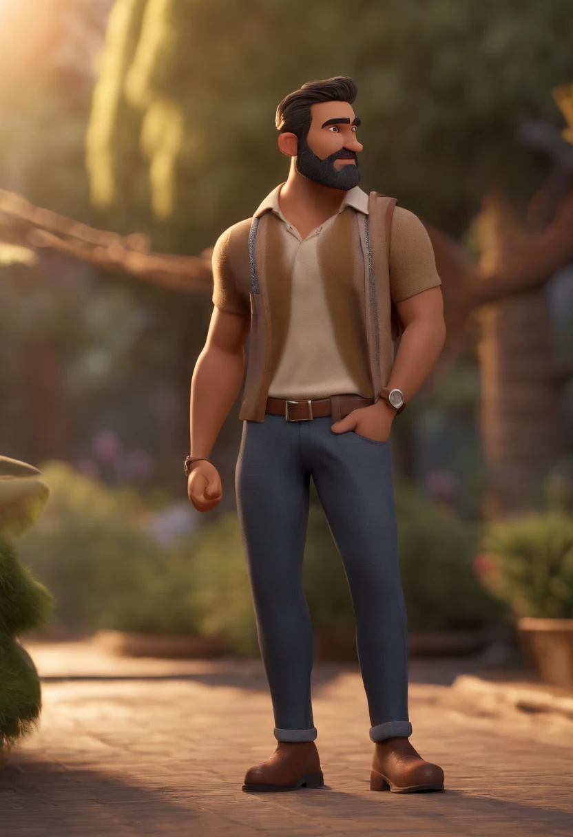 Personagem de desenho animado de um homem com barba e uma camisa azul, instalando um ar condicionado do lado e algumas ferramentas, um personagem animado, Caractere estilizado, animation style rendering, 3D estilizado, Arnold Maya render, 3 d render stylized, toon render keyshot, Personagem 3D, Personagem 3D, 3d rendering stylized, 3 d character render, personagem de desenho animado, Personagem de close up, Pose de personagem, (Estilo Pixar) (master part:1.2) (Bokeh) (melhor qualidade) (pele detalhada) (textura detalhada) (8k) (argila) (Cinematic lighting) (foco nítido,Senta e vaza a parte superior do corpo