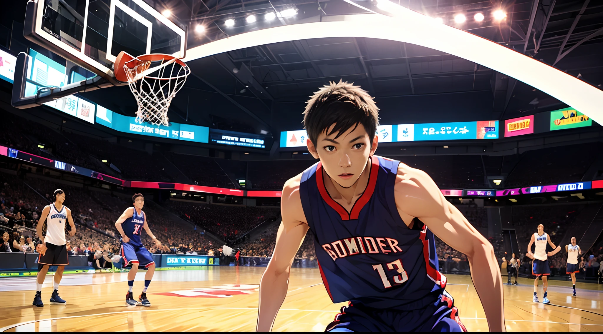 1 man, daiki aomine, basketball, crossover, crossoving, ankle breaking, driblind, handling, basket, insane quicky velocity, charger, thunders, god eyes, brightining eyes, demon aura,