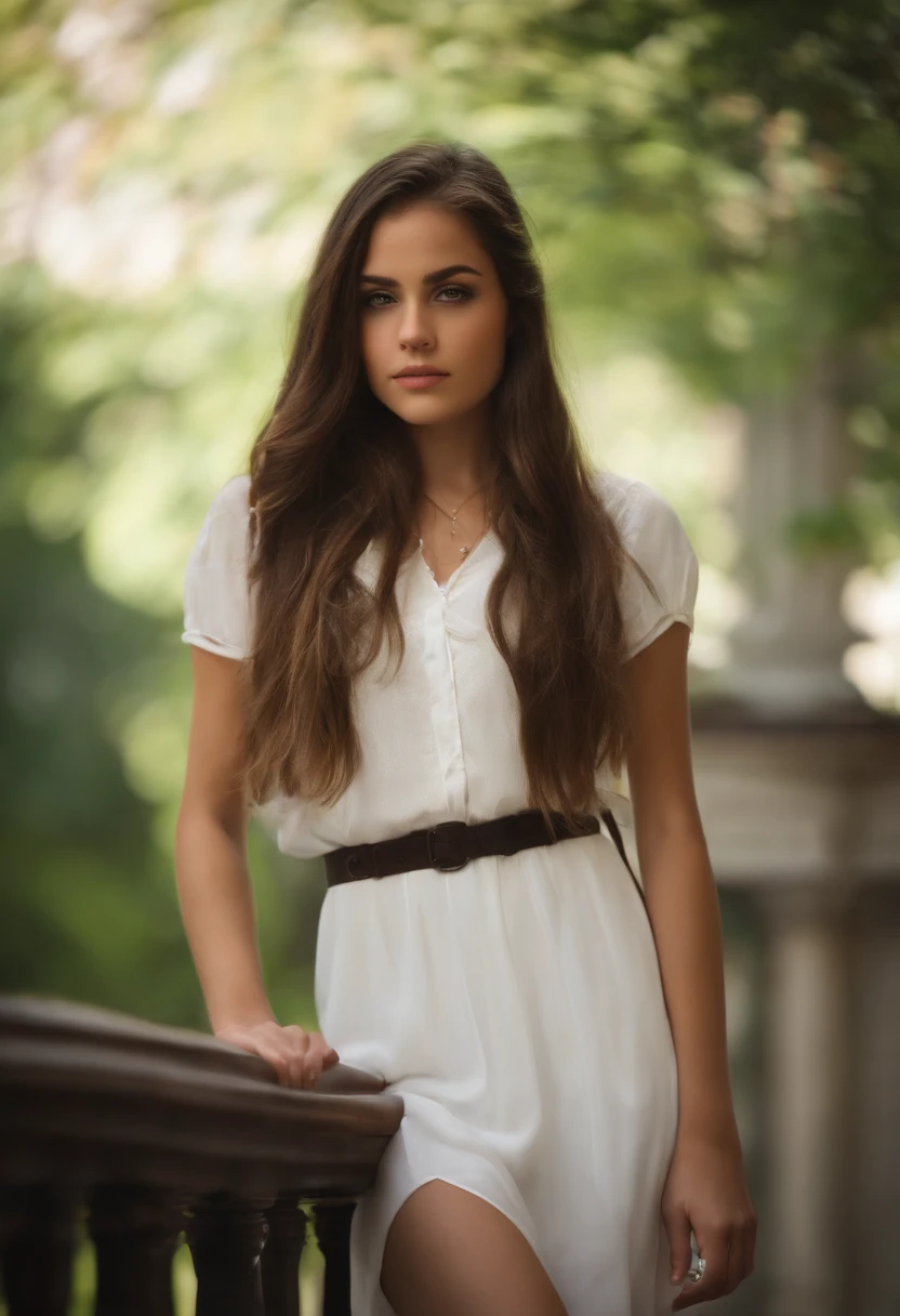 high school girl, Brune, en haut blanc, ,