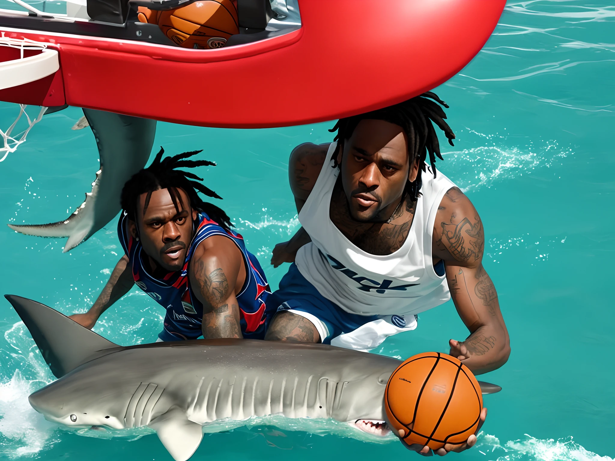 chief keef dunking on a shark