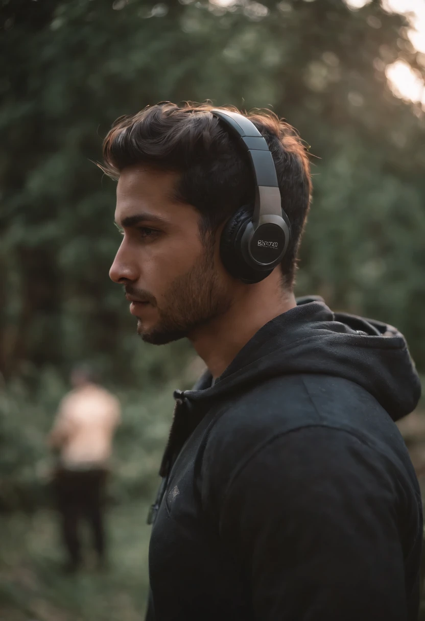 Homem com fones de ouvido ligados no escuro com um celular, uma foto de Oton Gliha, instagram, Hurufiyya, caio santos, Mohamed Reda, imagem de qualidade muito baixa, Atef, imagem frontal, em torno de 1 9 anos, foto do perfil, foto de perfil 1024px, Dan dos Santos