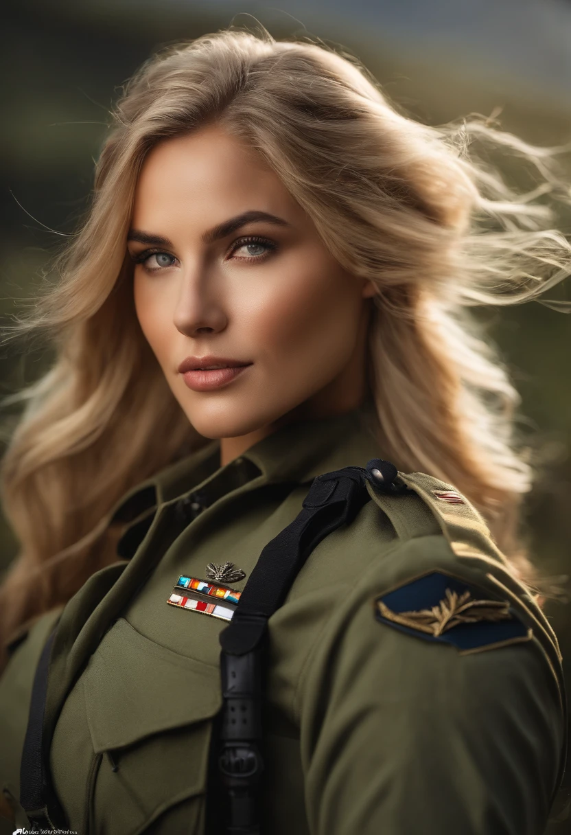 Marie , blonde hair , olhos verdes , Uniforme Militar BC Freedom, kalap ,