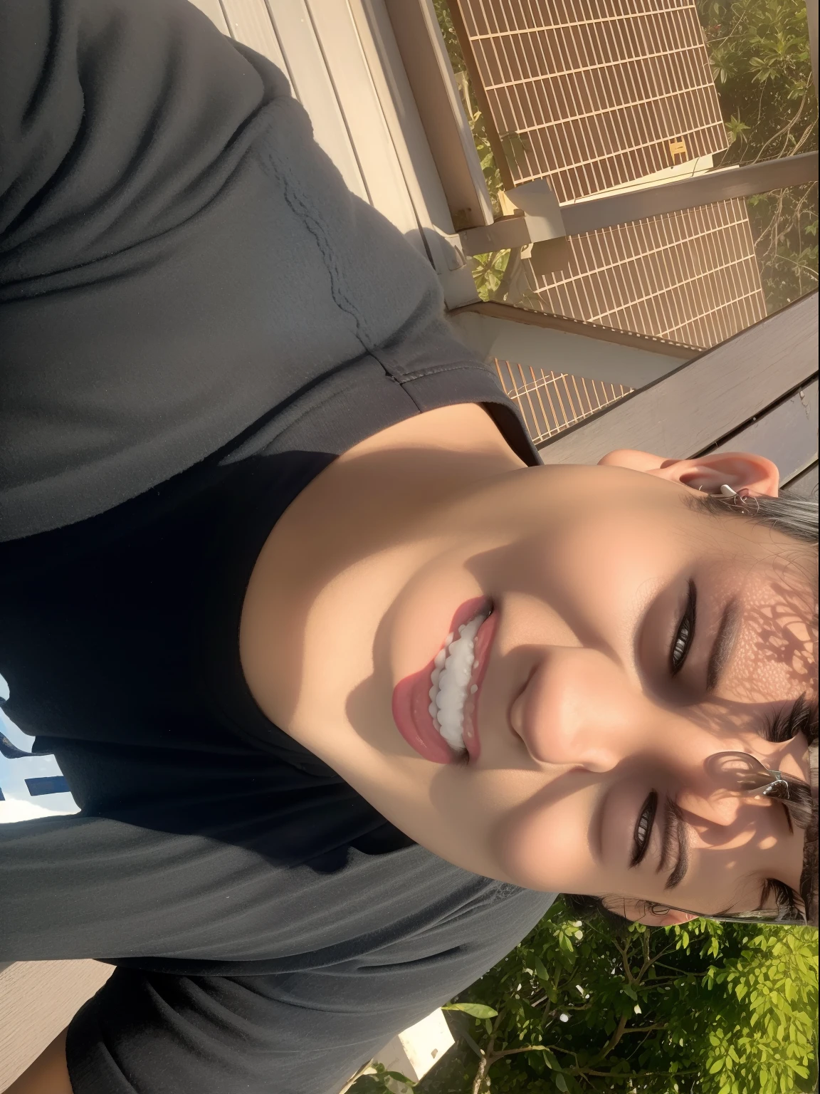 Smiling man with black hair and glasses in front of a window, Postagem no Reddit, em torno de 1 9 anos, imagem de qualidade muito baixa, Me ajuda, vacation photo, muito bobo olhando, taken in the early 2020s, cerca de 3 5 anos, divertindo-se, Fotografia tirada em 2 0 2 0, paradise in the background