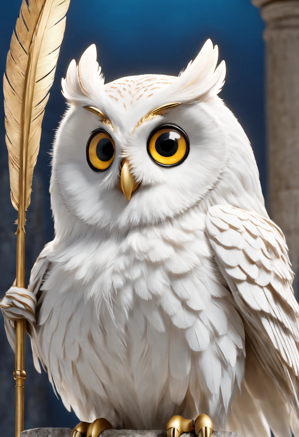 A pure white owl is lifted by Athena's shoulder), （The entire body of an owl）， (Pure white owl: 1.37), Pure white owl, Pure white owl, (Stand on Athena's left shoulder：1.30), (Stand on the shoulder) ，(Stand on the shoulder) ， The owl's face is round, (wide blue eyes: 0.8), very large eyes, Short curved beak, Thick, Pure white，hat feather, It is a unique and beautiful creature，The wonders and wisdom of nature are on display, (The left half of Athena's body: 0.8), The eyes of the goddess were bright and large, Charming and majestic, Her facial contours are elegant and refined, Her Greek nose is straight, Her hair is blonde or dark, Long and smooth, Her mouth is often pursed tightly, Show her determination and determination. Her skin is fair and flawless, ivory skin, Dignified and beautiful, Shining golden light, Wearing an olive branch,,{{Masterpiece}}, {{{Best quality}}}, {{Ultra-detailed}}, {{illustration}}, {{Disheveled hair}}, {{Masterpiece}}, {{{Best quality}}}, {{Ultra-detailed}}, {{{illustration}}}, {{Disheveled hair}} Surrealist art style ,closeup cleavage，mito，Ancient Greece，,Masterpiece,Matte painting,Enigmatic Atmosphere,Depth of field (degrees of freedom),boobs shot(mcu),Close up,Dramatic lighting