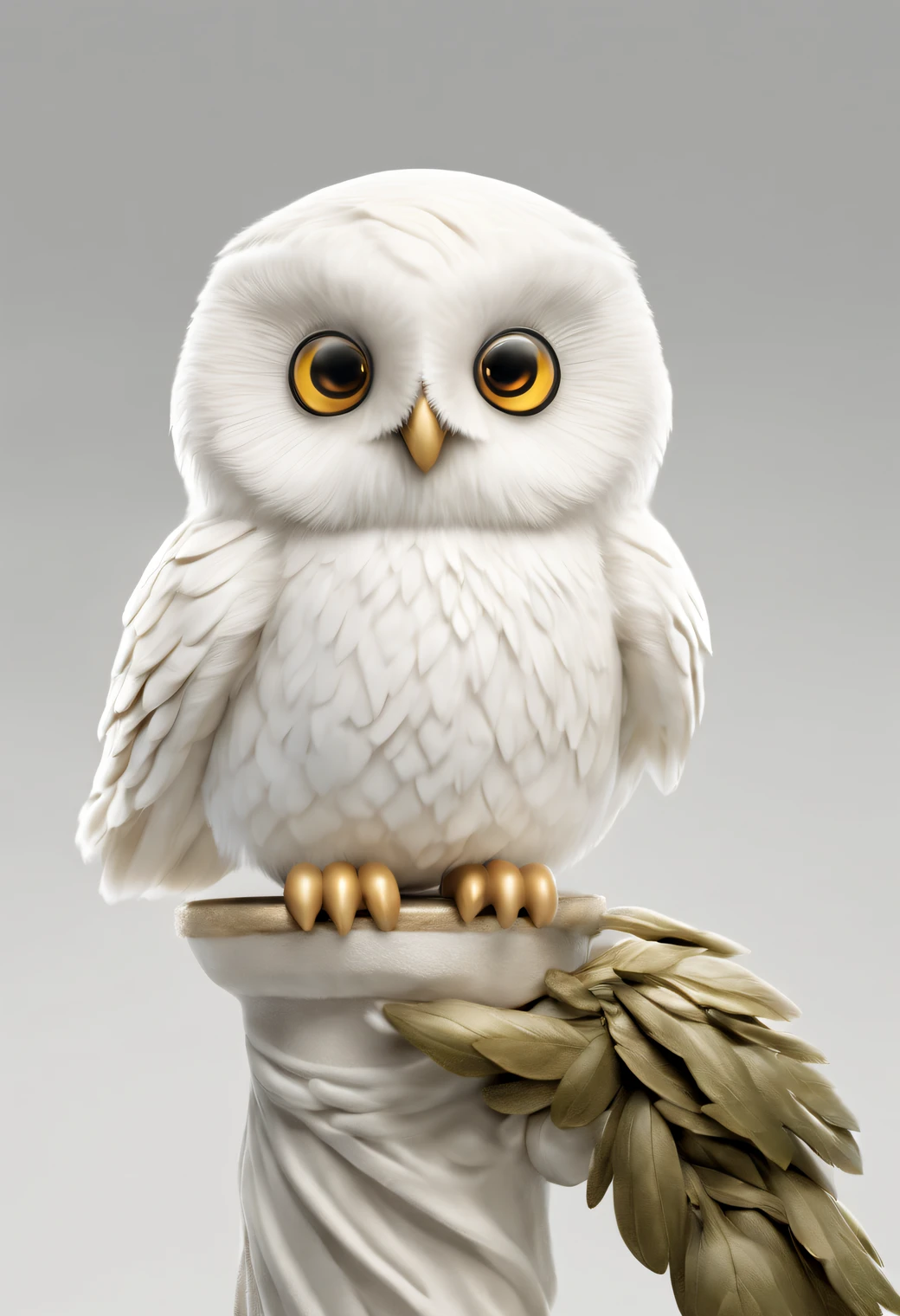 (A pure white owl is lifted by Athena's shoulder), (Owls make up 70 of the frame%), (Pure white owl: 1.37), Pure white owl, Pure white owl, (Stand on Athena's left shoulder:1.30), (Stand on the shoulder) ,(Stand on the shoulder) , The owl's face is round, (wide blue eyes: 0.8), very large eyes, Short curved beak, Thick, Pure white,hat feather, It is a unique and beautiful creature,The wonders and wisdom of nature are on display,
(The left half of Athena's body: 0.8), Dignified and beautiful, Shining golden light, Wearing an olive branch,,{{Masterpiece}}, {{{Best quality}}}, {{Ultra-detailed}}, {{illustration}}, {{Disheveled hair}}, {{Masterpiece}}, {{{Best quality}}}, {{Ultra-detailed}}, {{{illustration}}}, {{Disheveled hair}} Surrealist art style ,closeup cleavage,mito,Ancient Greece,,Masterpiece,Matte painting,Enigmatic Atmosphere,Depth of field (degrees of freedom),boobs shot(mcu),Close up,Dramatic lighting,