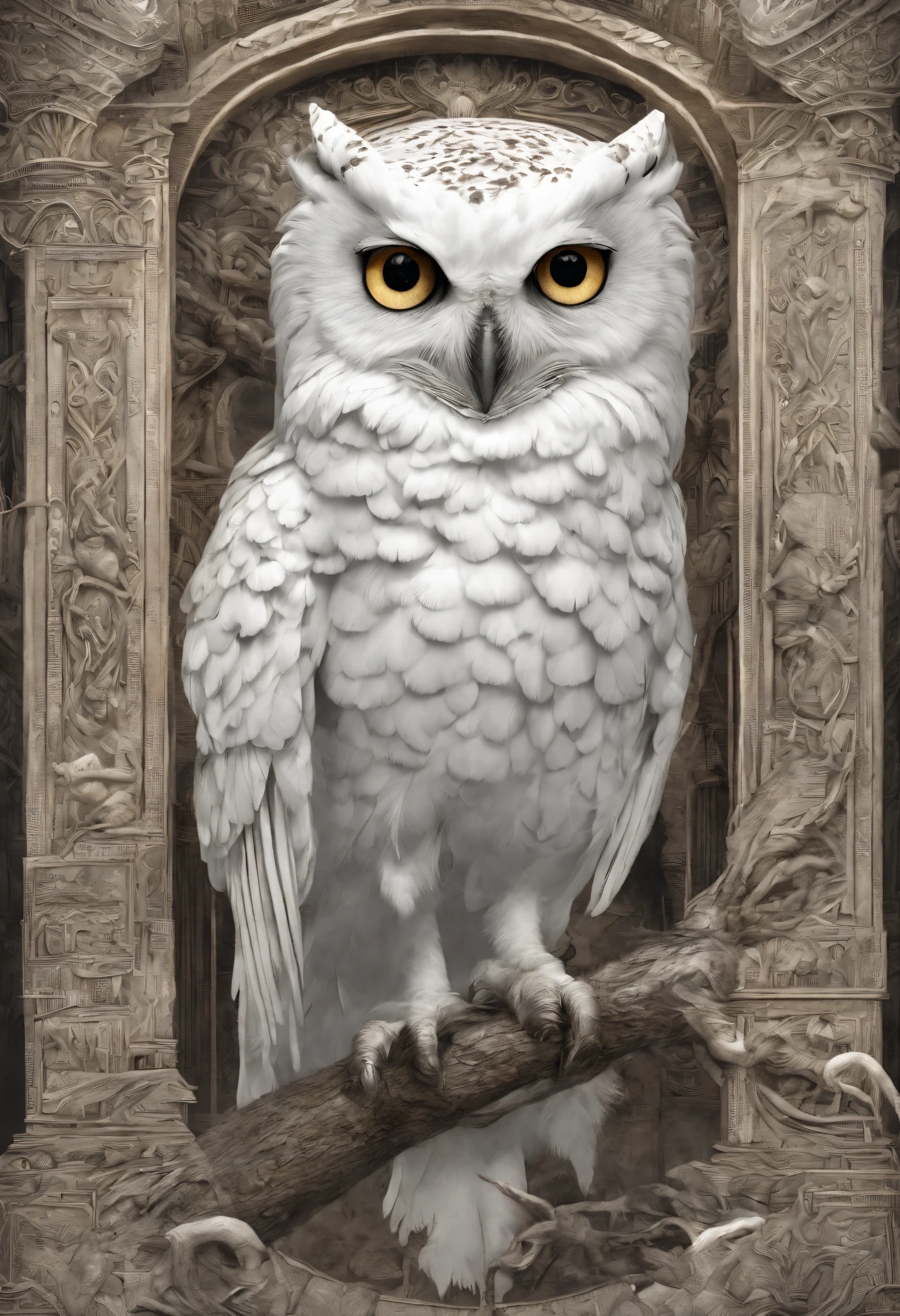 outside border, Close-up, Sony FE GM, surrealism, suprerralistic, hyper HD, Masterpiece, ccurate, Textured skin, Super detail, High details, High quality, Award-Awarded, Best quality, A high resolution, 8K, Anatomically correct,fanciful,mito, (An all-white owl standing on Athena's shoulder close-up),(Hooters:1.37),(Stand on Athena's shoulders),(Stand on the shoulder:1.37) The owl's face is round, largeeyes, very large eyes, short, Curved beak, short, Dense all-white feathers, Thick claws, It has various patterns on its plumage. It is a unique and beautiful creature,The wonders and wisdom of nature are showcased , (atenea:0.8),The eyes of the goddess were bright and large, Charming and majestic, Her facial contours are elegant and refined, The Greek nose is straight, Her hair is blonde or dark, Long and smooth, And her mouth is often pursed tightly, Show her determination and determination. Her skin is fair and flawless, ivory skin, Dignified and beautiful, Wear yours with a delicately embroidered dress, Wear a helmet crown in battle, In his right hand he holds a spear, In his left hand, He was holding a golden tassel in his hand, The image of Egis is characterized by a shining golden glow, He wore an olive branch on his head, Symbol of peace close-up, Close-up, Sony FE GM, surrealism, suprerralistic, hyper HD, Masterpiece, ccurate, Textured skin, Super detail, High details, High quality, Award-Awarded, optimum