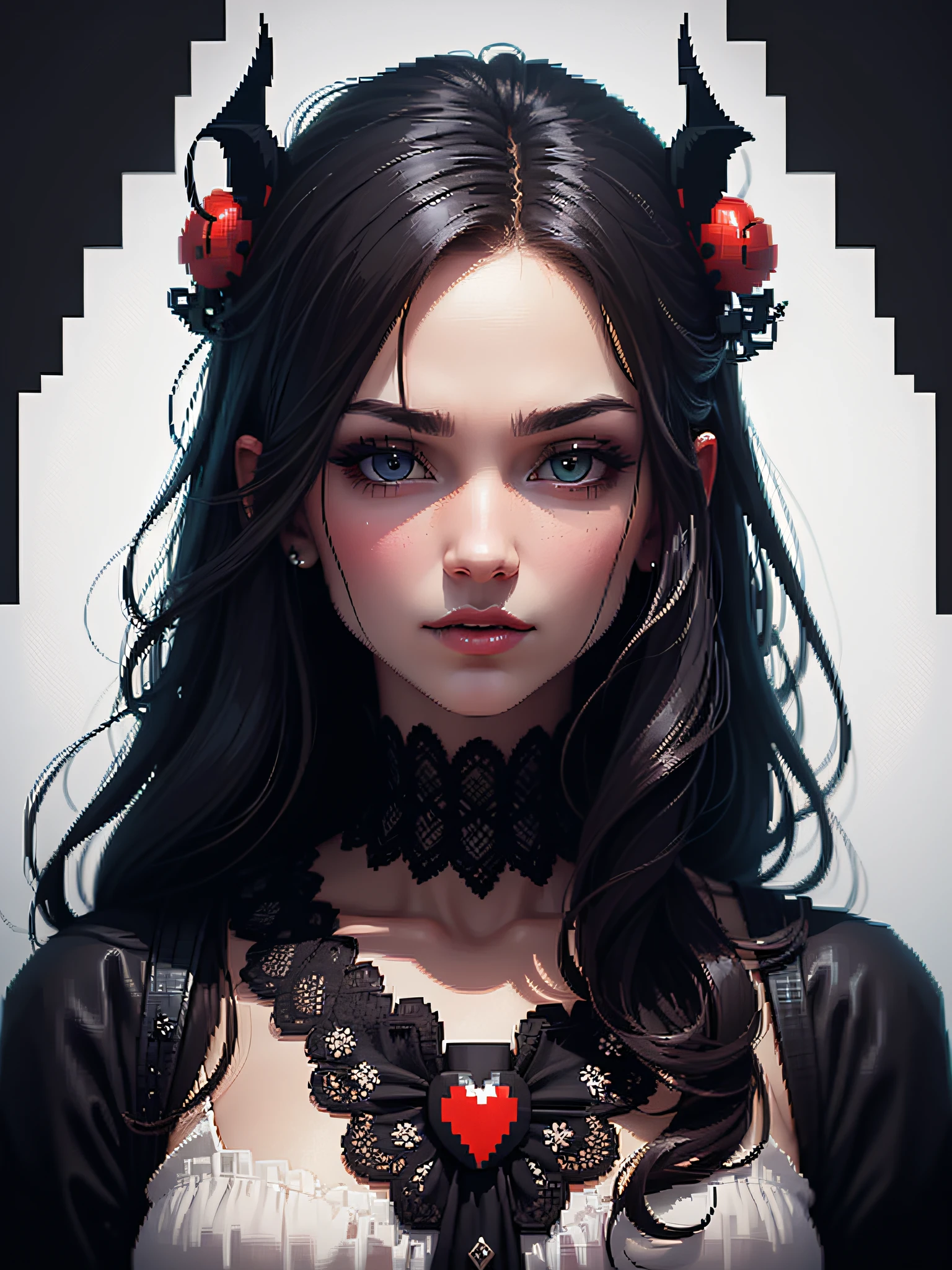 fabulous pixel art of a vampire, pixel art, beautiful pixel art, hyperdetailed pixel art, conceptual pixel art, high quality pixel art, incredible black and white pixel art, high contrast colors, Pixel art:3, 4k, beautiful