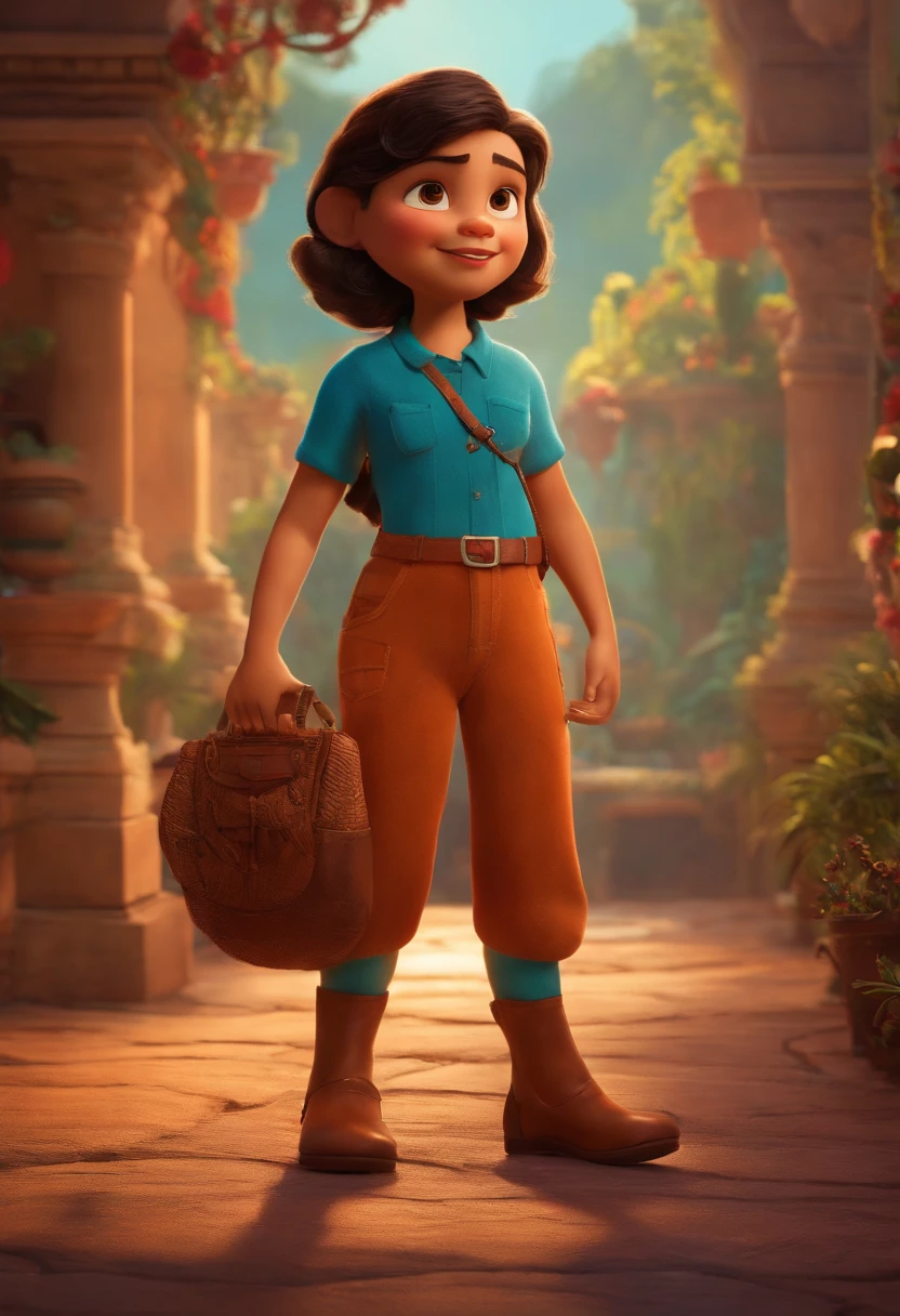 Criar um personagem no estilo pixar dentro de um jaleco. personagem morena