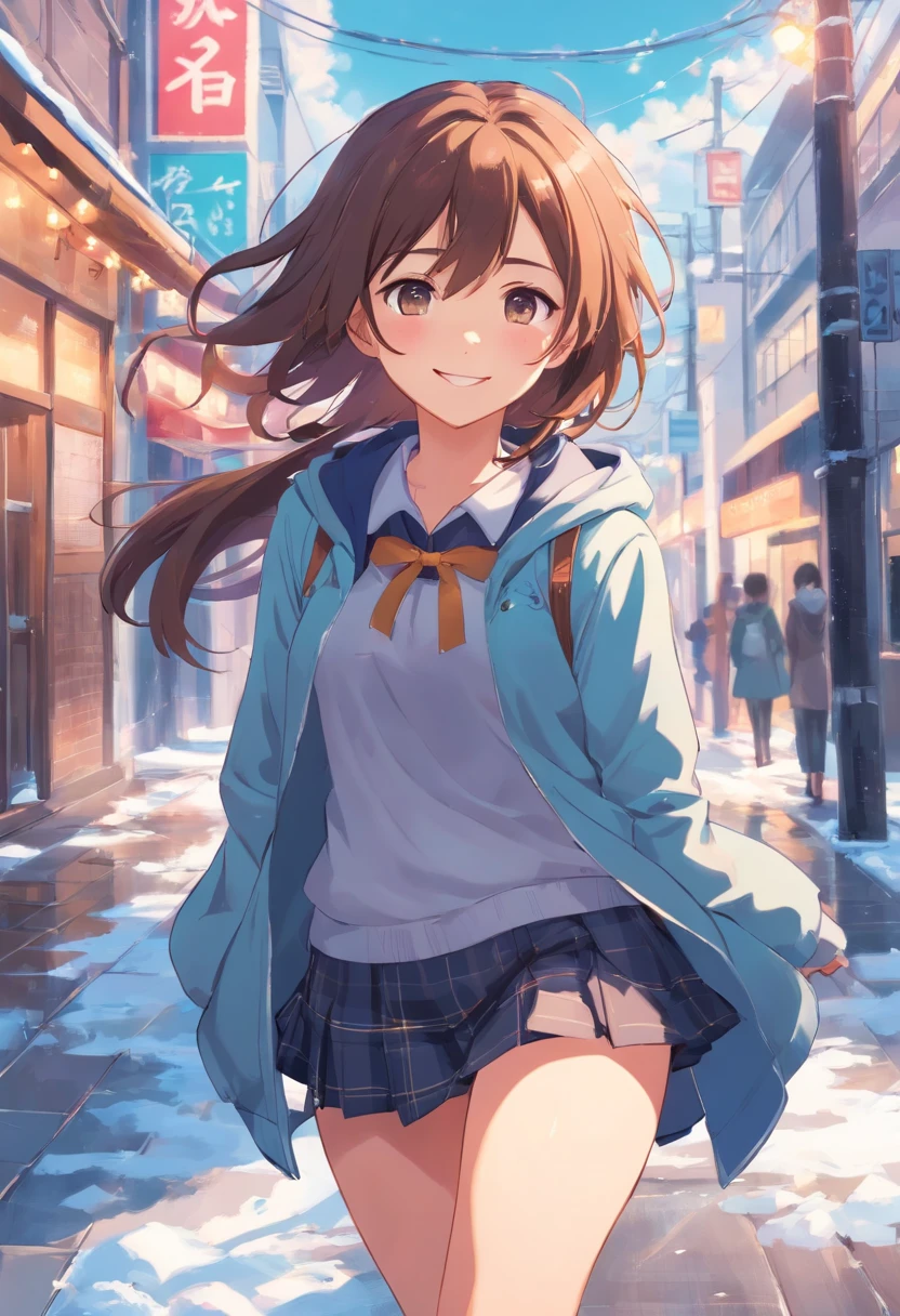 femele 校服 Winters A smile bustup Emo Beautie kawaii cloudiness 牙 hi-school girl frontage Long hair Pupils