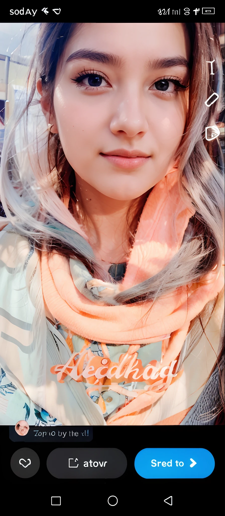 Beautiful girl and real face
