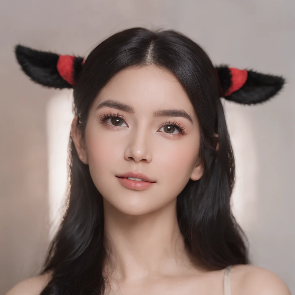 black hair, hair bobbles, wince, longeyelashes, solid circle eyes, fake animal ears, light smile, ear blush, fang, black hair, eye reflection, embarrassed, Surrealism, drop shadow, anaglyph, stereogram, tachi-e, pov, atmospheric perspective, modern, Sony FE GM, three sided view, 8k, ccurate, best quality, nude, boobs nude