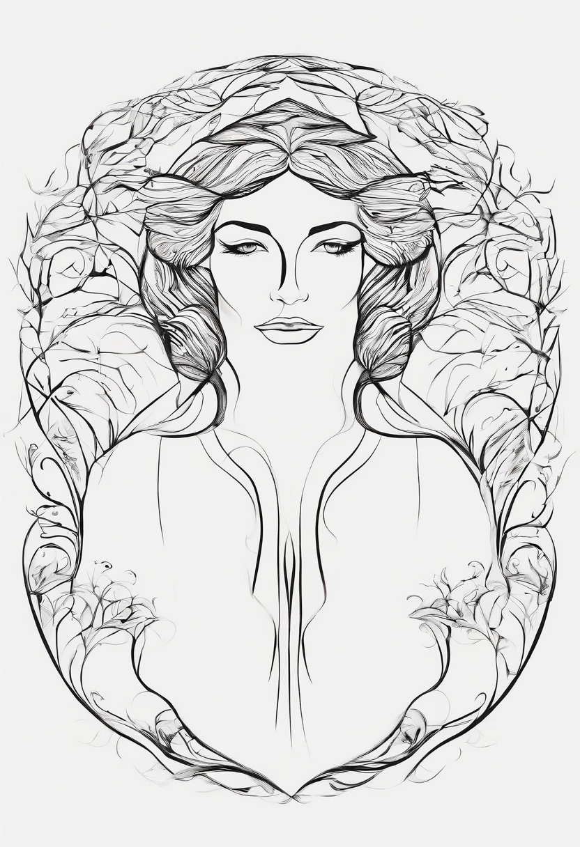 generate a simple and elegant logo that portrays the silhouette of a woman. The design should convey a strong sense of empowerment. Using a minimalist approach with clean lines and mostly black ink