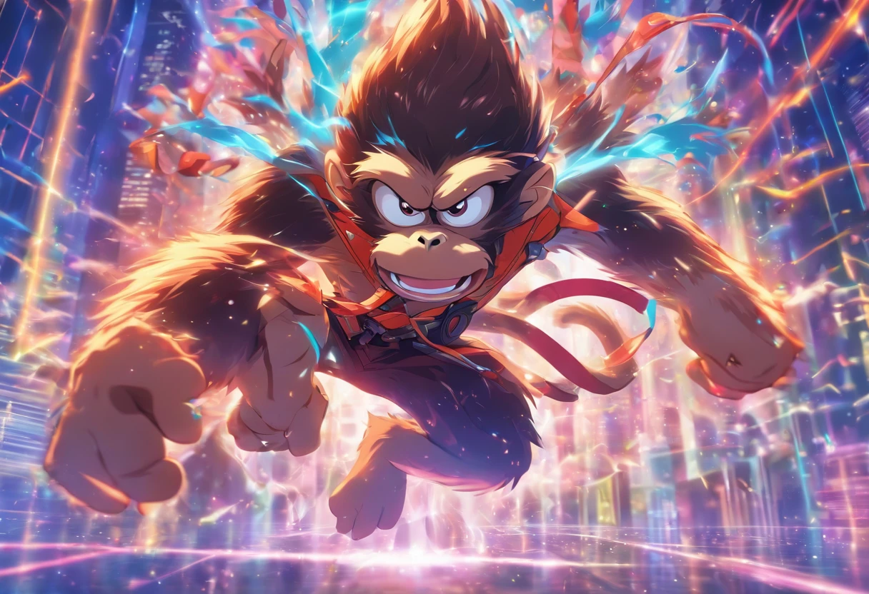 Fierce monkey, Jump into, Stock chart background