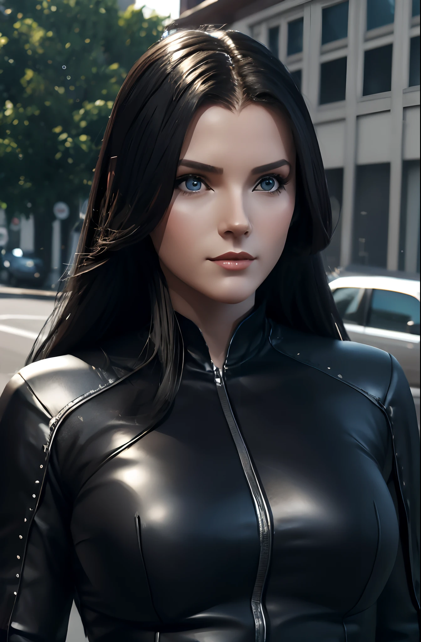sophiehoward, , photo of a woman, , ((dark brown hair)), ((turtleneck sweater, jacket, leggings, snow, city)),smiling, (red lipstick, blush), ((best quality, masterpiece, extreme details, high resolution):1.2),((detailed eyes, beautiful eyes, detailed face, beautiful face):1.2)