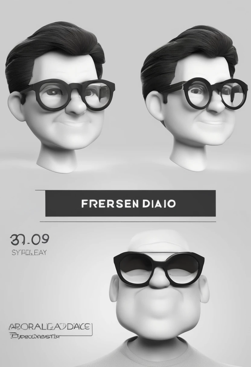Cartoon character of a man with black glasses and a black shirt, animation character, Caractere estilizado, animation style rendering, 3D estilizado, Arnold Maya render, 3 d render stylized, toon render keyshot, Personagem 3D, Personagem 3D, 3d rendering stylized, 3 d character render, personagem de desenho animado, Personagem de close up, Pose de personagem, (Estilo Pixar) (master part:1.2) (Bokeh) (best quality) (pele detalhada) (textura detalhada) (8k) (argila) (Cinematic lighting) (foco nítido