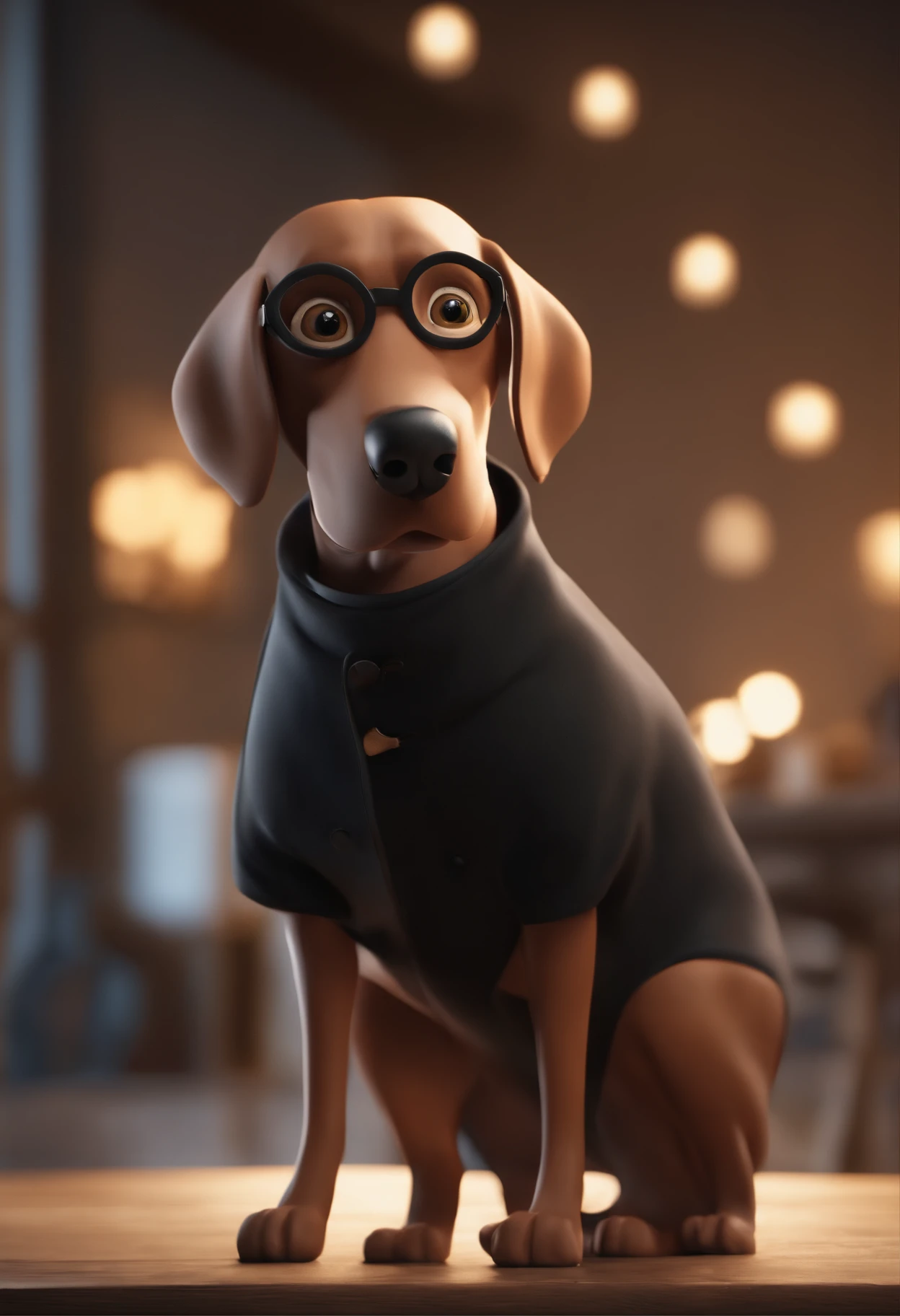 Cartoon character of a man with black glasses, cabelos curtos penteado para o lado direito, Short beard and a black shirt along with a beagle dog named toothless animation character, Caractere estilizado, animation style rendering, 3D estilizado, Arnold Maya render, 3 d render stylized, toon render keyshot, Personagem 3D, Personagem 3D, 3d rendering stylized, 3 d character render, personagem de desenho animado, Personagem de close up, Pose de personagem, (Estilo Pixar) (master part:1.2) (Bokeh) (best quality) (pele detalhada) (textura detalhada) (8k) (argila) (Cinematic lighting) (foco nítido