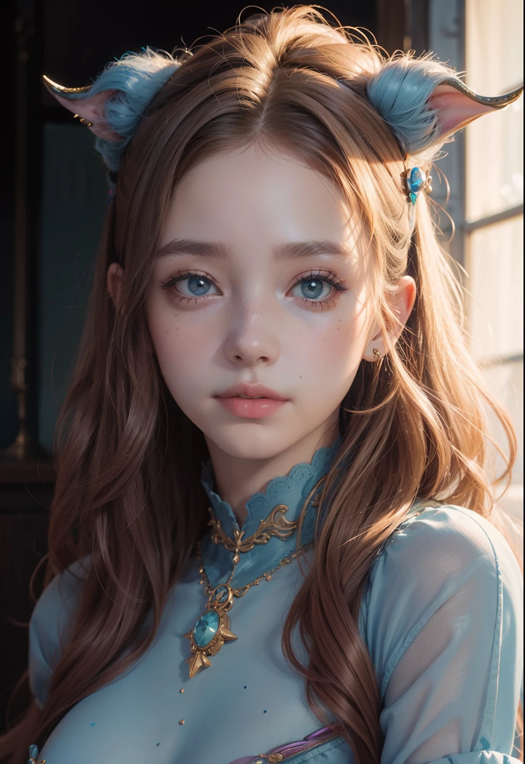 girl with(Solo)、Photo、Fantastical、(Loretta Luxe:1.3)、PastelColors:1.2、hitornfreckles、surrealism:1.1、ultra-detailliert、8K、