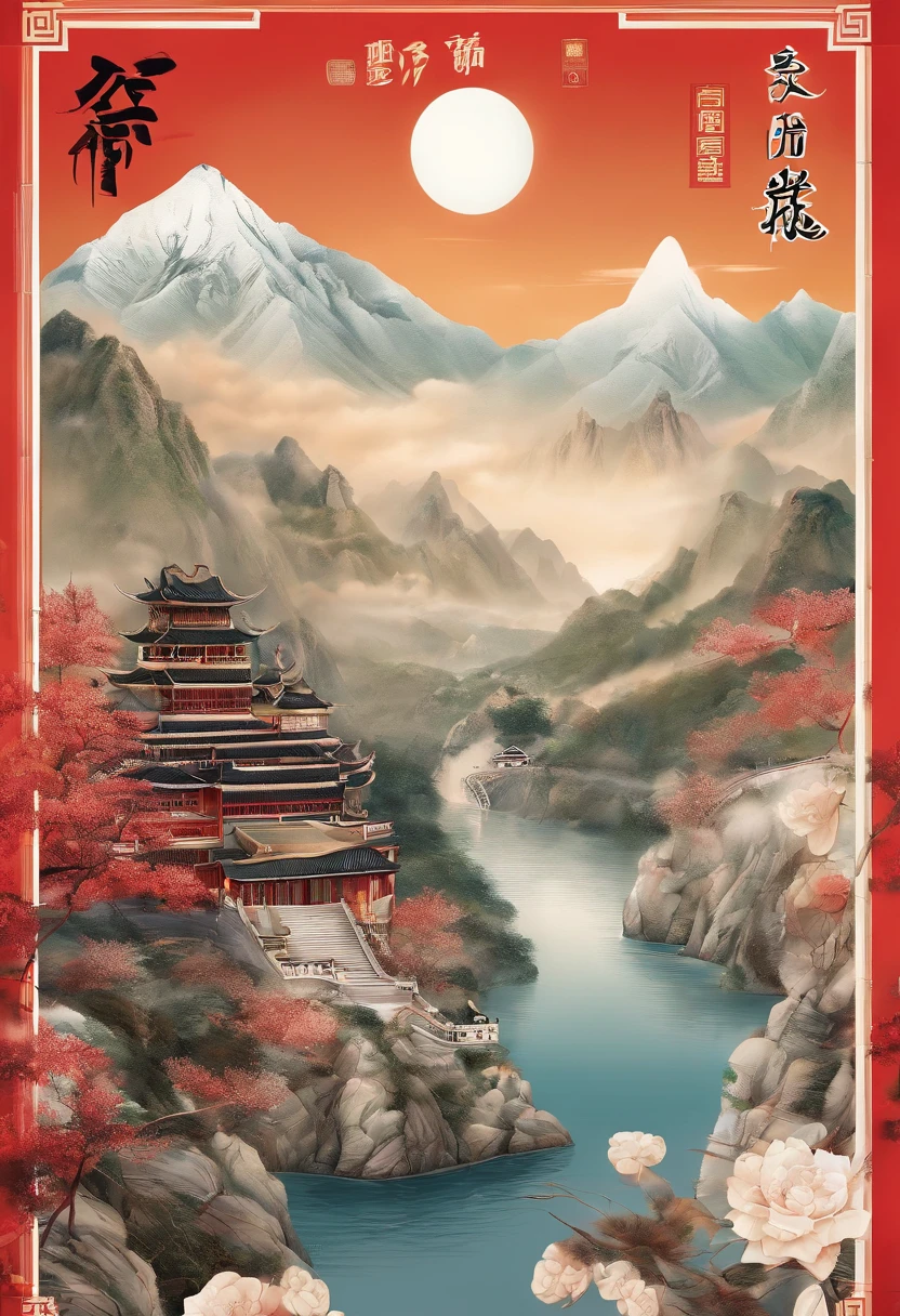 Chinese landscape，promotional poster，Realiy