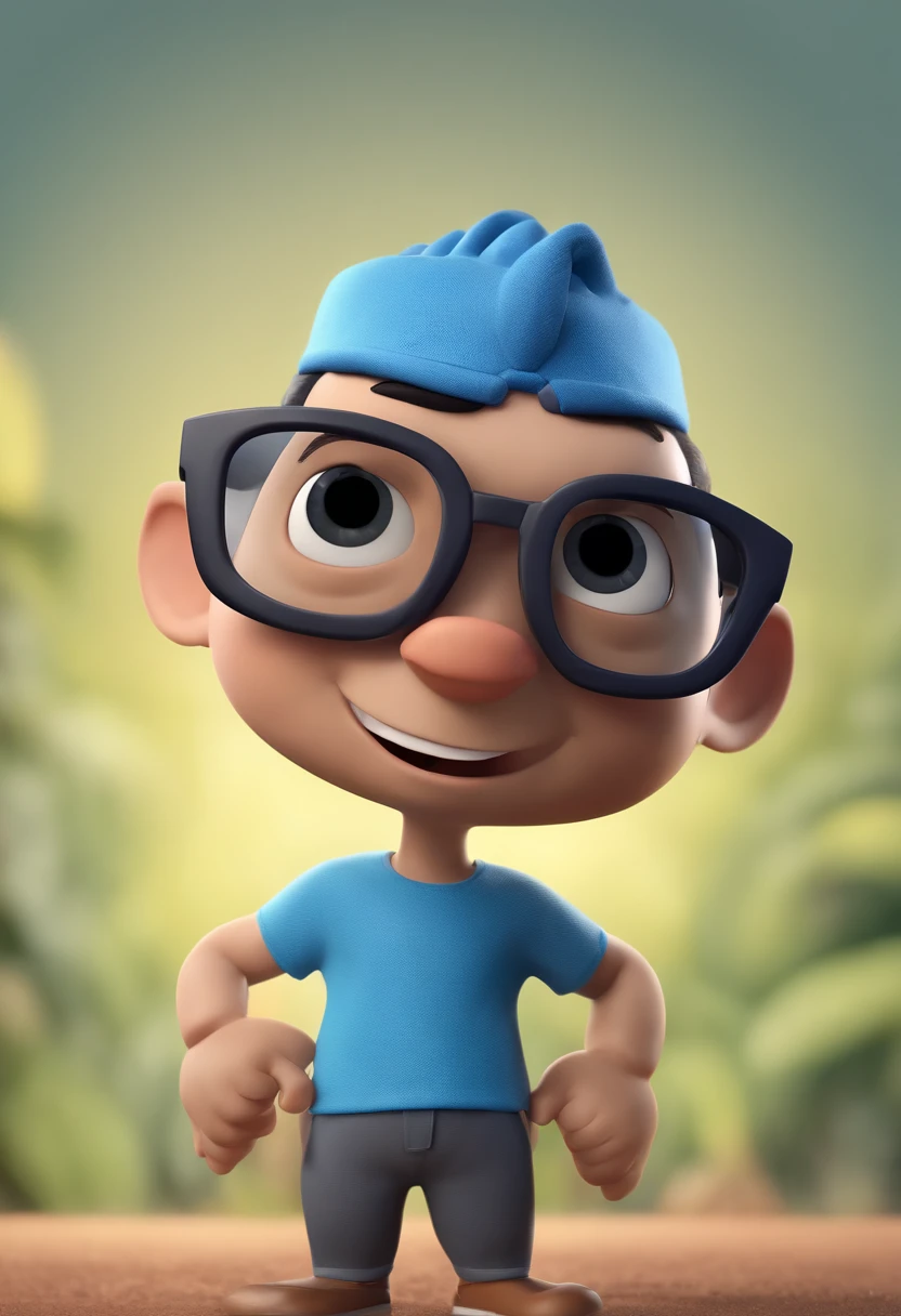 Cartoon character of a man with black glasses and a blue shirt, animation character, Caractere estilizado, animation style rendering, 3D estilizado, Arnold Maya render, 3 d render stylized, toon render keyshot, Personagem 3D, Personagem 3D, 3d rendering stylized, 3 d character render, personagem de desenho animado, Personagem de close up, Pose de personagem, (Estilo Pixar) (master part:1.2) (Bokeh) (best quality) (pele detalhada) (textura detalhada) (8k) (argila) (Cinematic lighting) (foco nítido