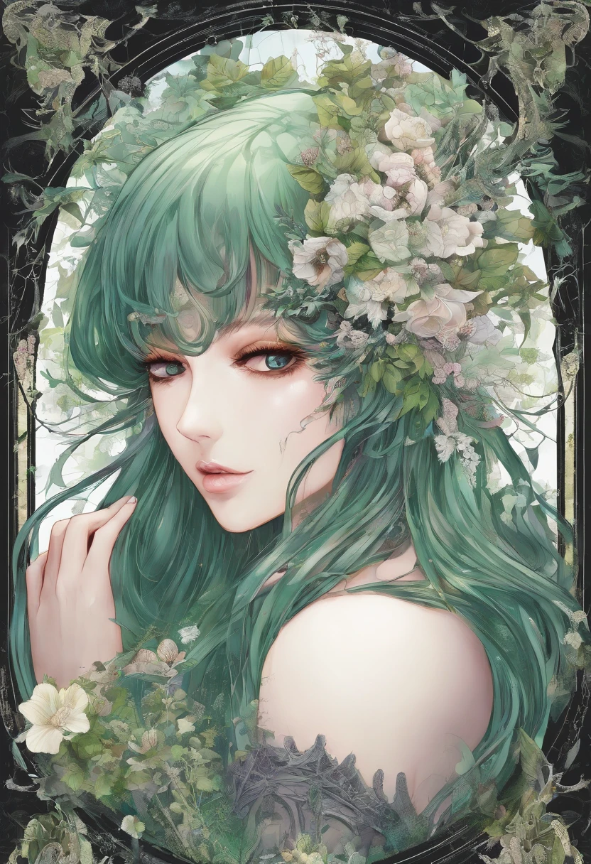 (Masterpiece, Best quality, Ultra-detailed, Best Illustration:1.4), 1 Dryad, (Slime girl:1.1),(See-through:1.5)afloat,Green wind ,Silk fabric,(refractions,Reflection:1.7) , Transparent skin, sunshine day,ln the forest