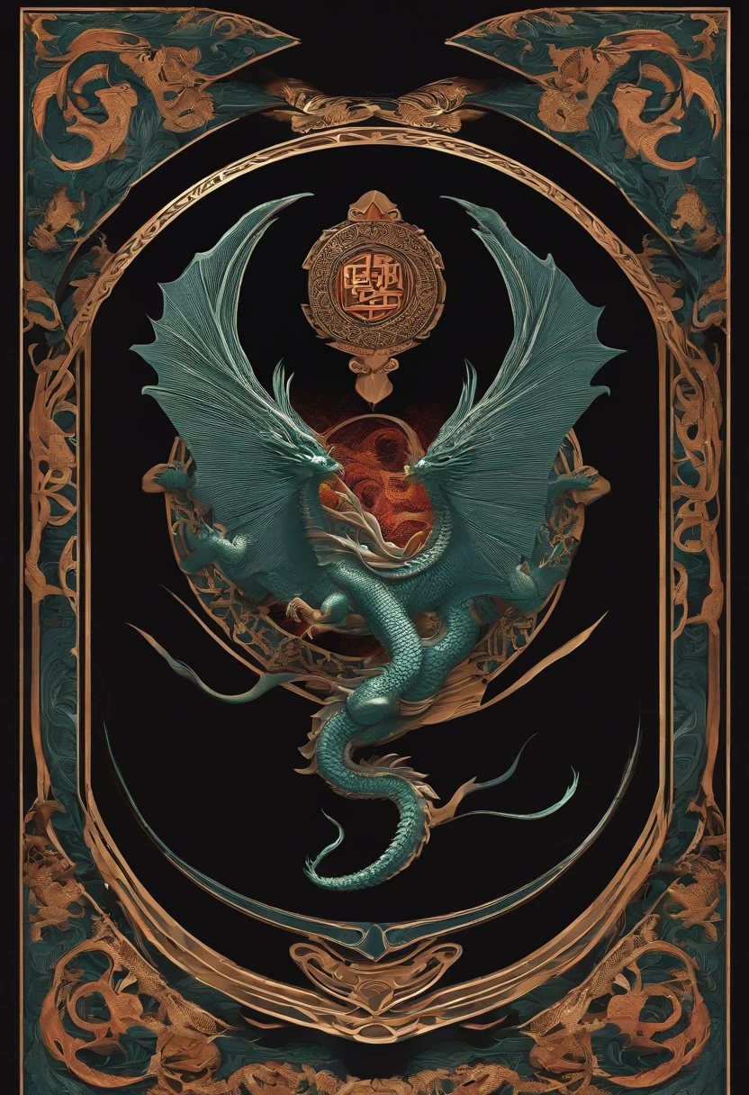 elongated body、Dragon Logo、It's in a circle、A logo